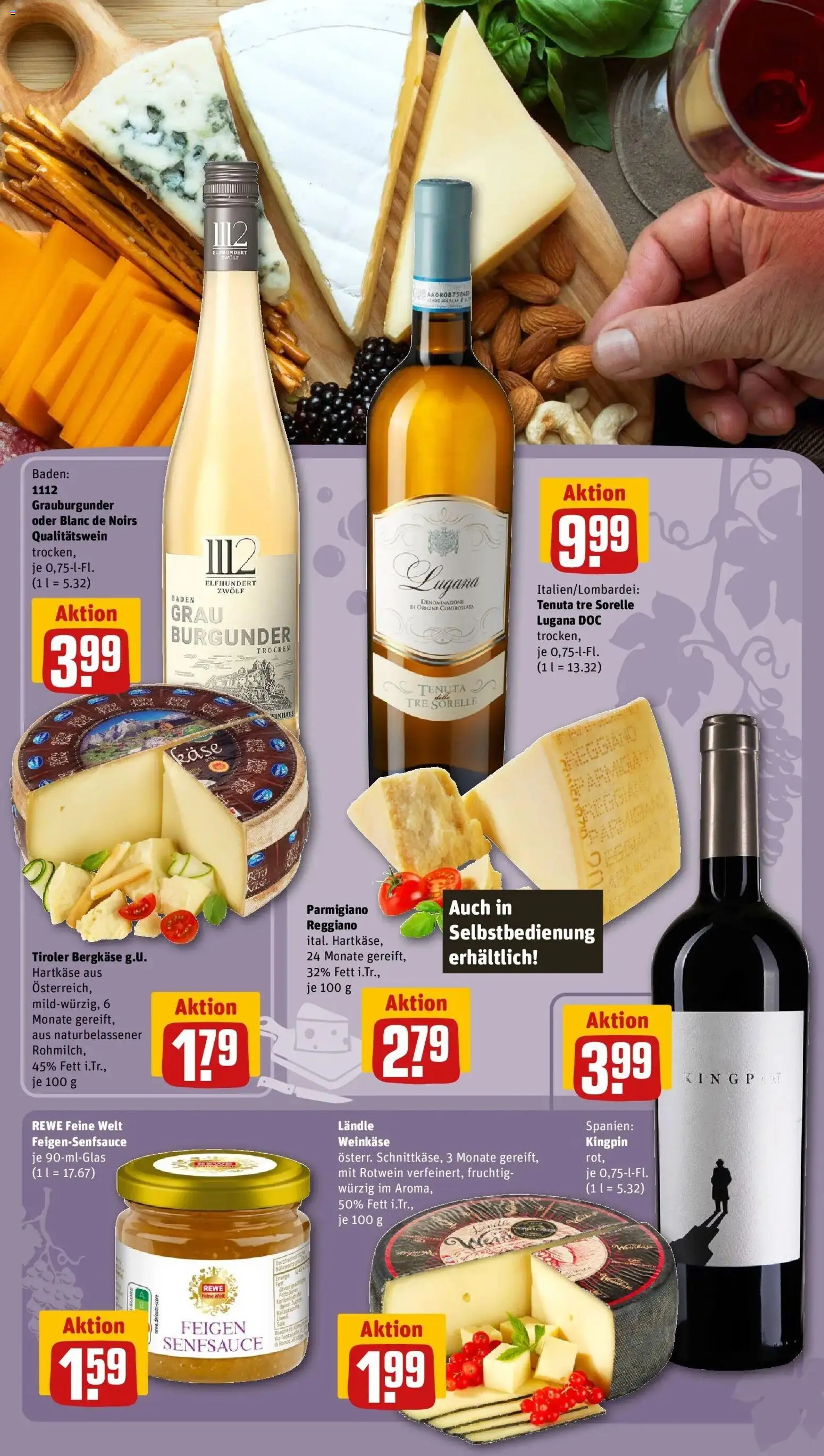 REWE Prospekt ab 19.10.2026 zum Blättern » Angebote | Seite: 13 | Produkte: Käse, Rotwein, Feigen