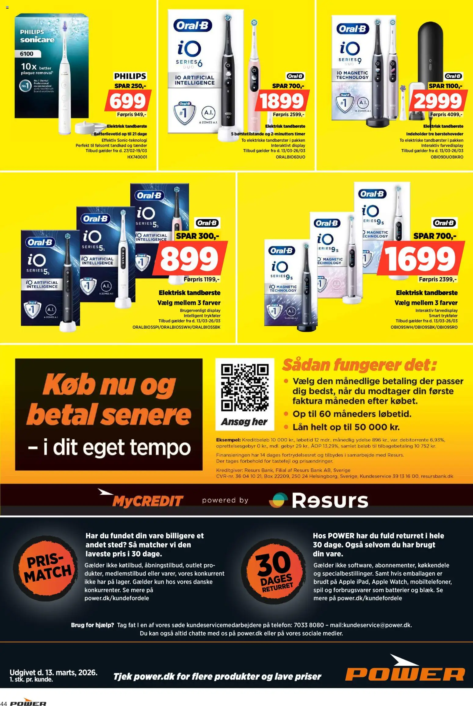 Power tilbudsavis – gyldig fra 13.03.2026 | Side: 44 | Produkter: Elektrisk Tandbørste, Telefon, Spil, Elektriske tandbørster