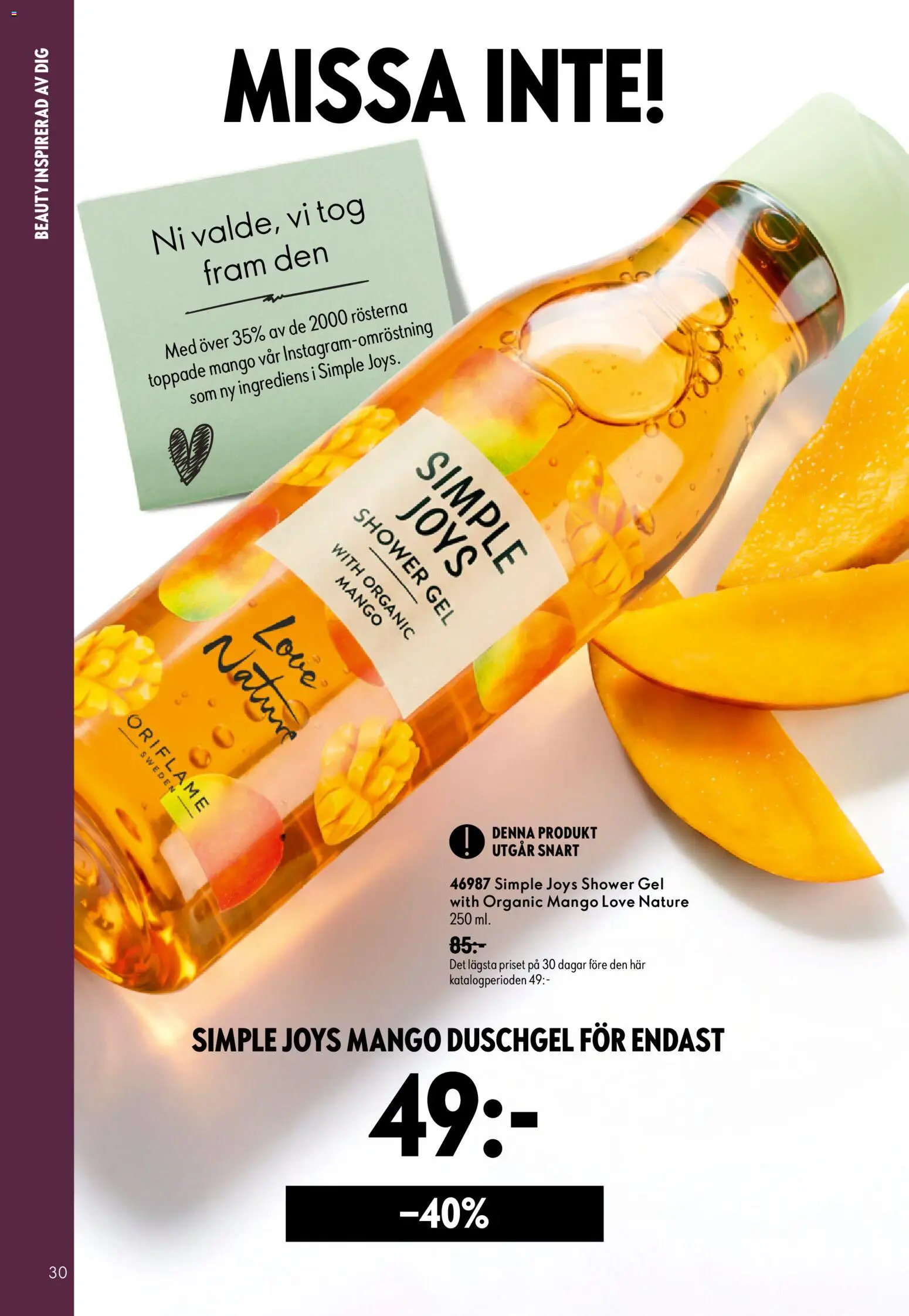 Oriflame reklamblad aktuell från 16/09/2026 | Sida: 30 | Produkter: Duschgel, Mango