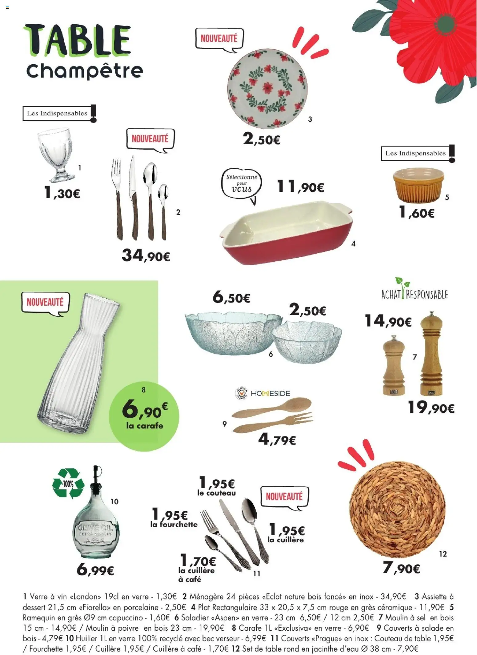 {H1} | Page: 6 | Produits: Sel, Porcelaine, Table, Vin