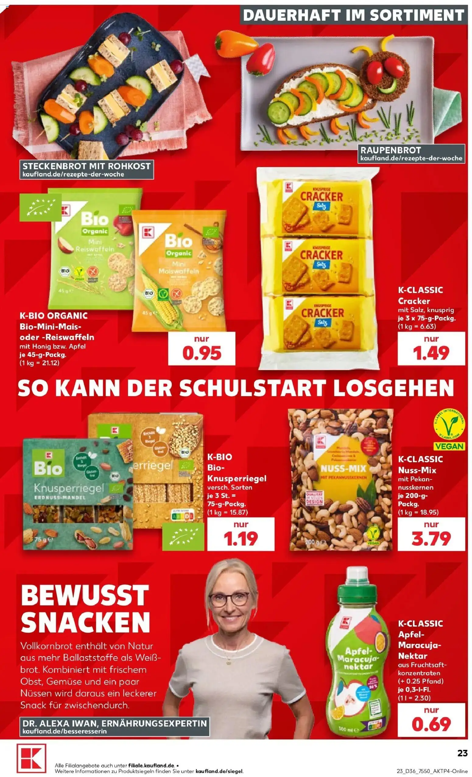 Prospekt Kaufland ab 31.08.2026 » Angebote Online zum Blättern | Seite: 32 | Produkte: Vollkornbrot, Äpfel, Gemüse, Fruchtsaft