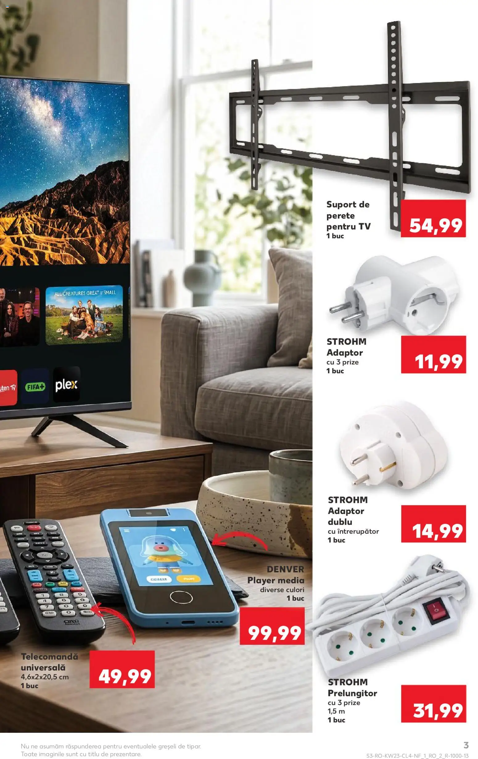 Noul catalog Kaufland – valabil de la 03.06.2026 | Pagină: 3 | Produse: Prize, Prelungitor, Player, Adaptor