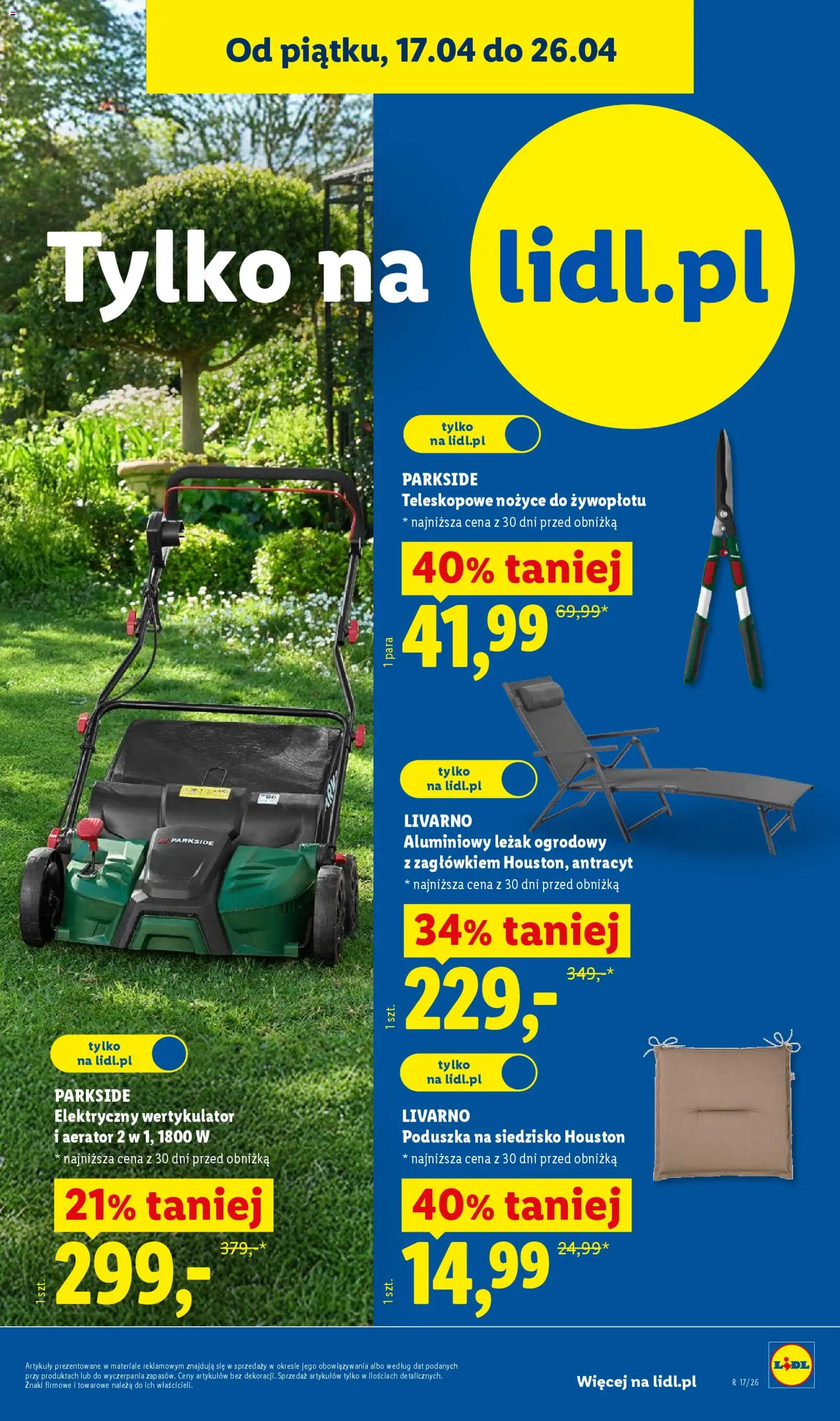 Lidl Katalog od 20.04.2026 | Strona: 29 | Produkty: Poduszka, Leżak, Leżak ogrodowy, Nożyce do żywopłotu