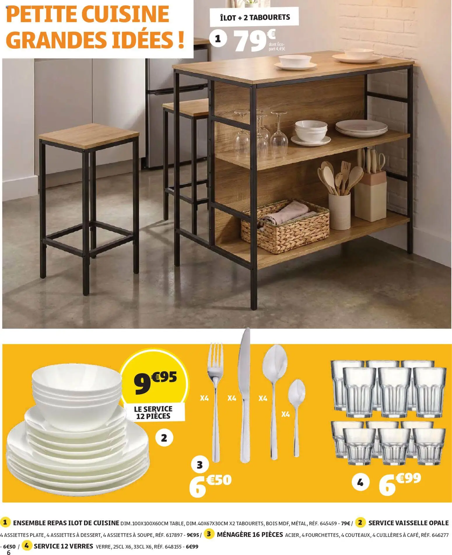 {H1} | Page: 6 | Produits: Cuillères, Îlot de cuisine, Service vaisselle