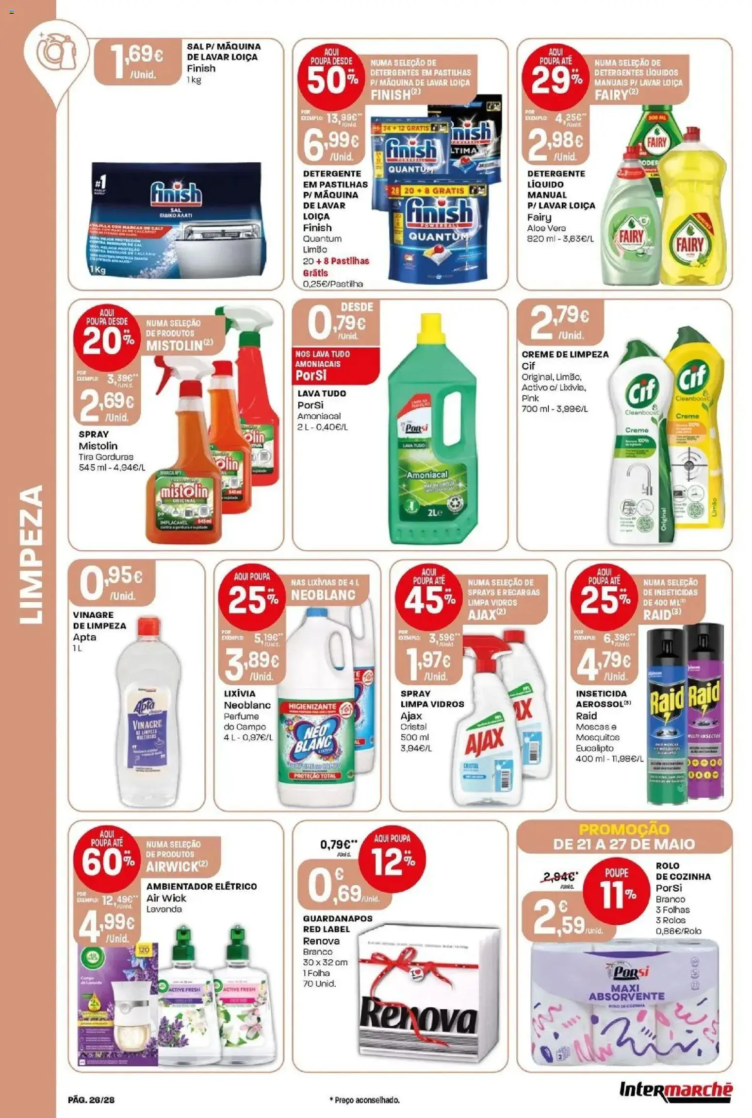 Intermarché - Isto é que são preços BAIXOS │ válido de 21.05.2026 | Página: 26 | Produtos: Perfume, Inseticida, Detergente, Sal