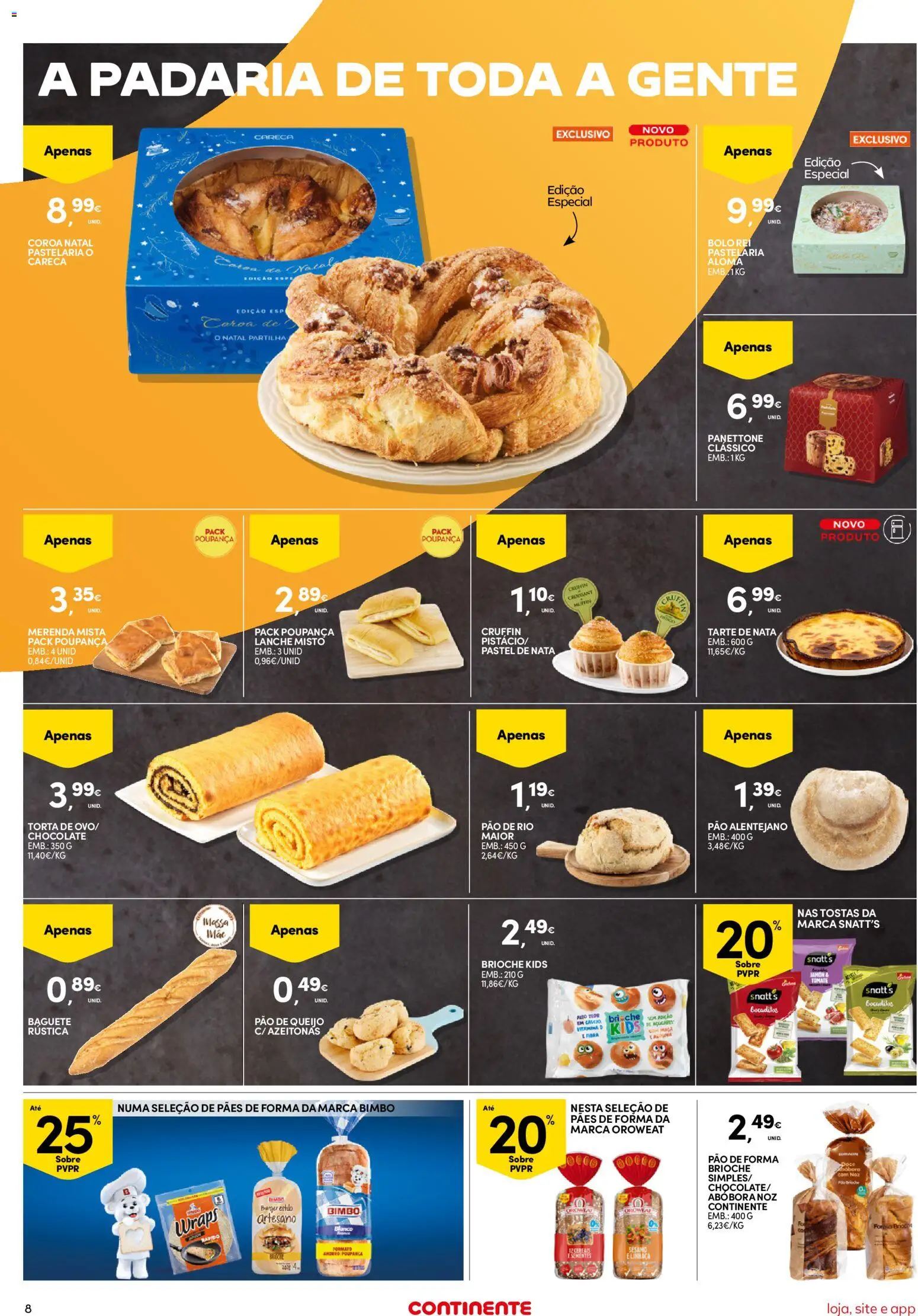 Continente folheto Bom Dia │ válido de 20/10/2026 | Página: 8 | Produtos: Tostas, Cálcio, Tarte, Cereais