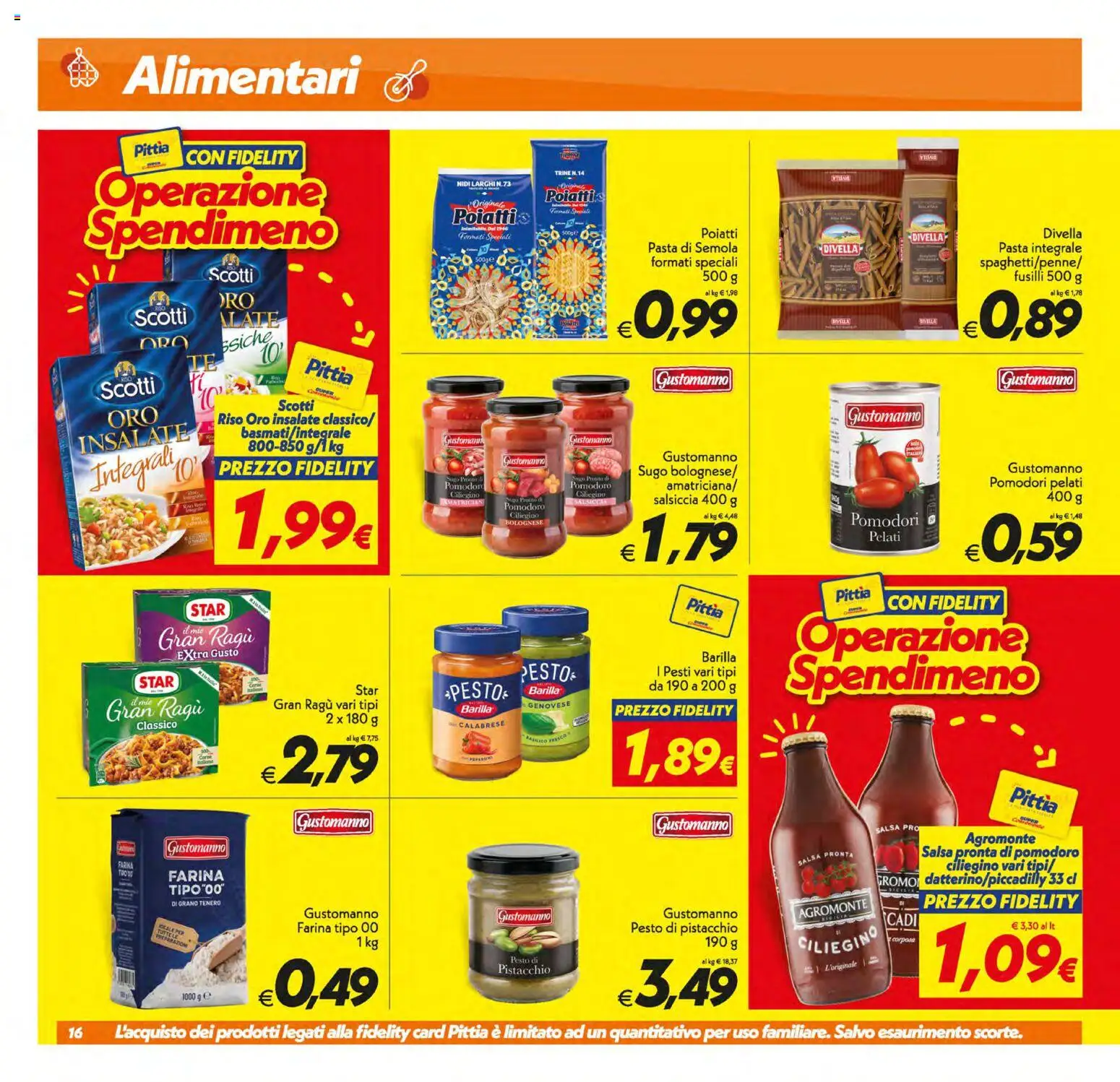 Volantino SuperConveniente del 30/06/2026 | Pagina: 16 | Prodotti: Riso, Salsa, Pasta, Sugo