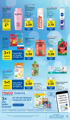 Tesco leták platný od 10.06.2026 | Strana: 39 | Produkty: Nivea, Sunar, Dezodorant, Pampers