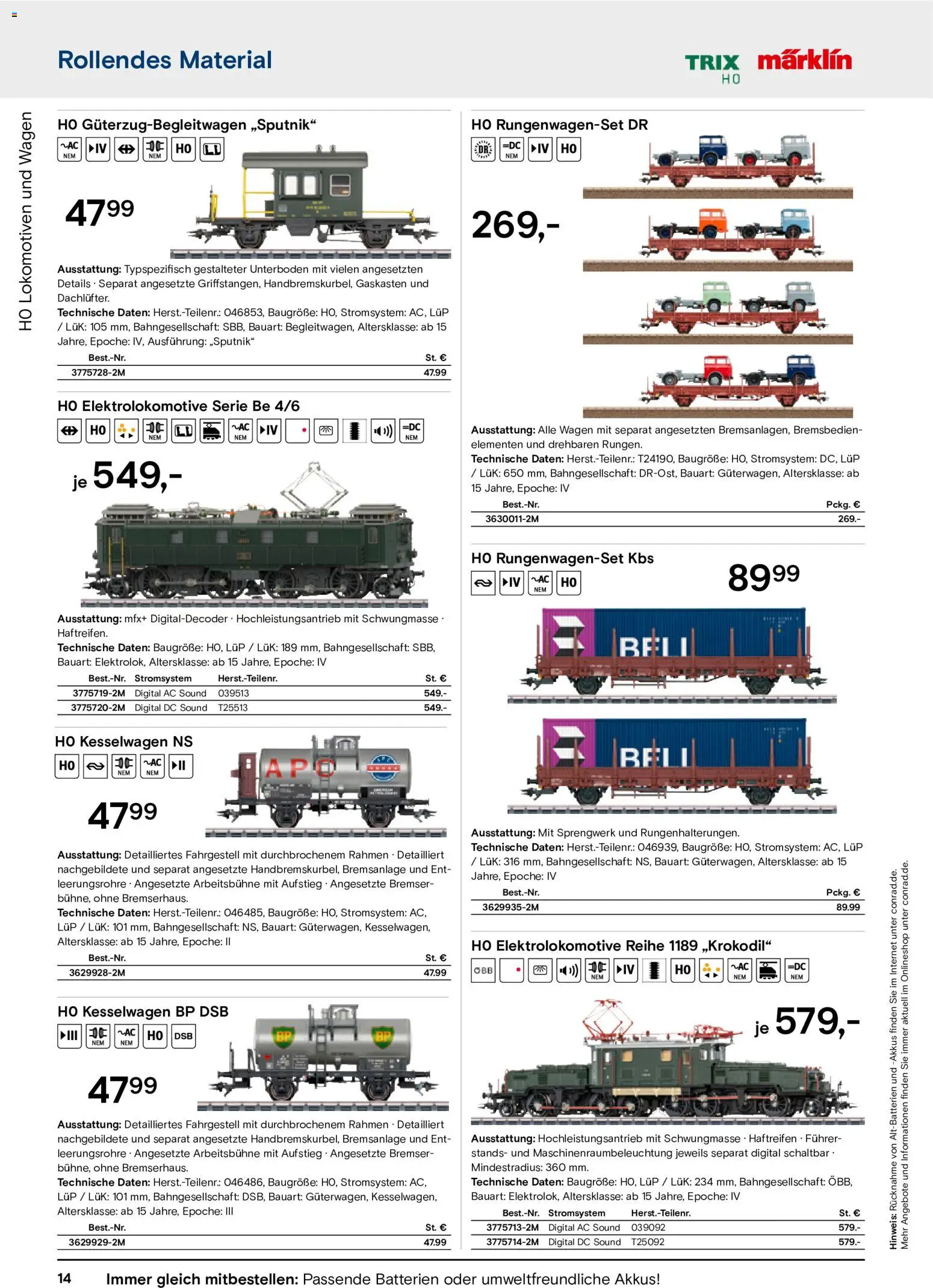 Conrad Modellbahn Katalog – gültig ab 07.09.2026 | Seite: 18 | Produkte: Batterien