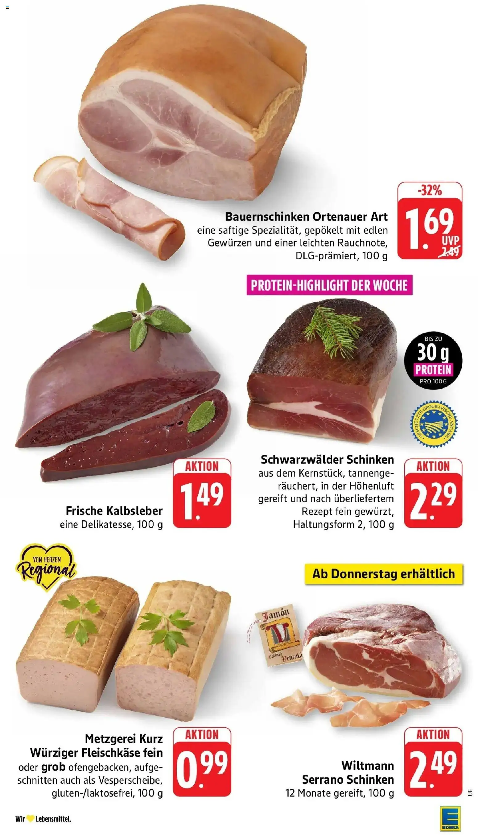 Edeka Prospekt Heilbronn (ab 10.08.2026) » Angebote Online | Seite: 5 | Produkte: Kalbsleber, Serrano schinken, Schinken