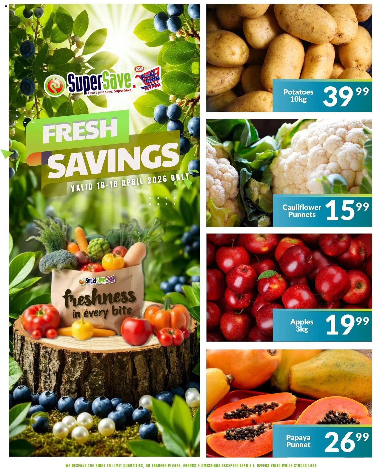 New Super Save catalogue – valid from 16.04.2026 | Page: 2 | Products: Cauliflower, Apples, Potatoes