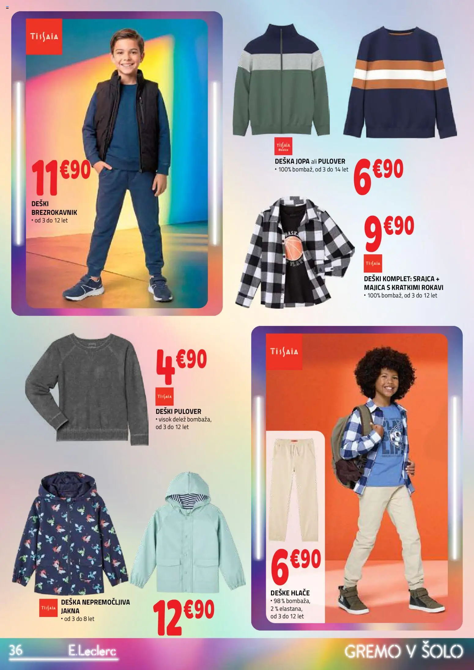 Novi E.leclerc katalog ponudbe – veljaven od 19.08.2026 | Stran: 36 | Izdelki: Srajca, Majica, Pulover, Brezrokavnik