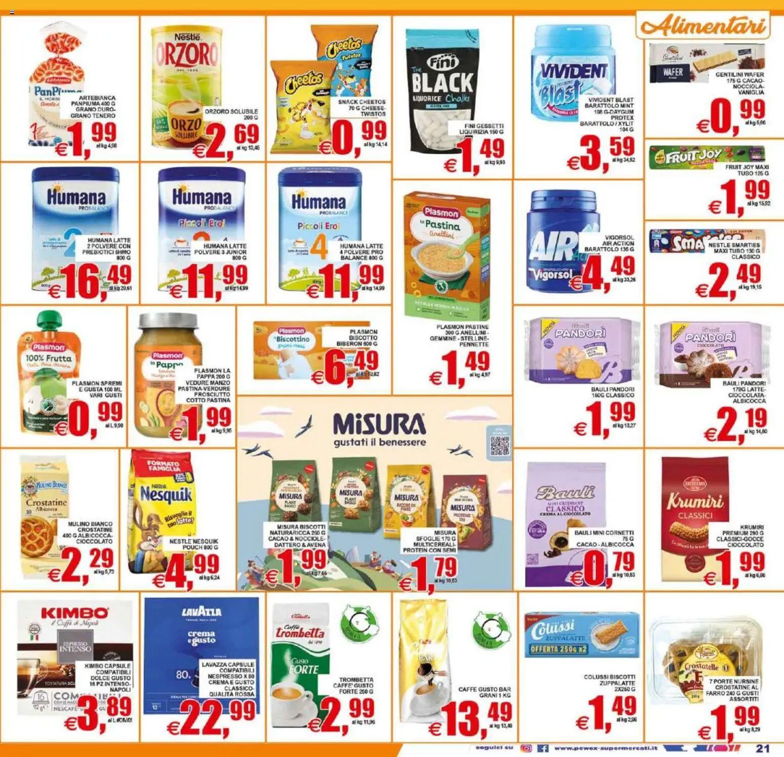 Volantino Pewex del 21/08/2026 | Pagina: 21 | Prodotti: Manzo, Biscotti, Pennette, Farro