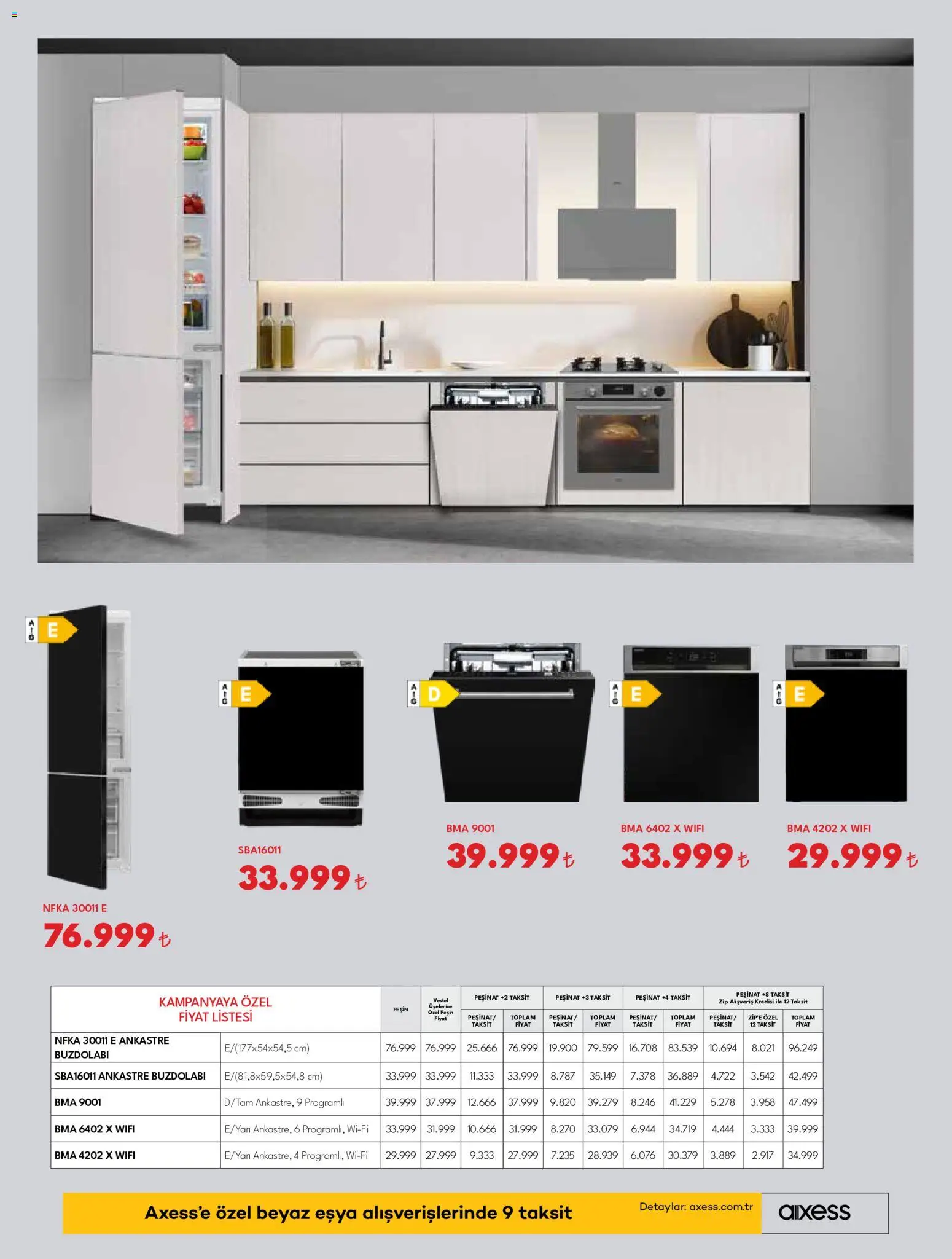 Vestel - Ankastre Ürünler - 01 Ağustos 2026 tarihinden itibaren geçerlidir | Sayfa: 17 | Ürünler: Buzdolabı