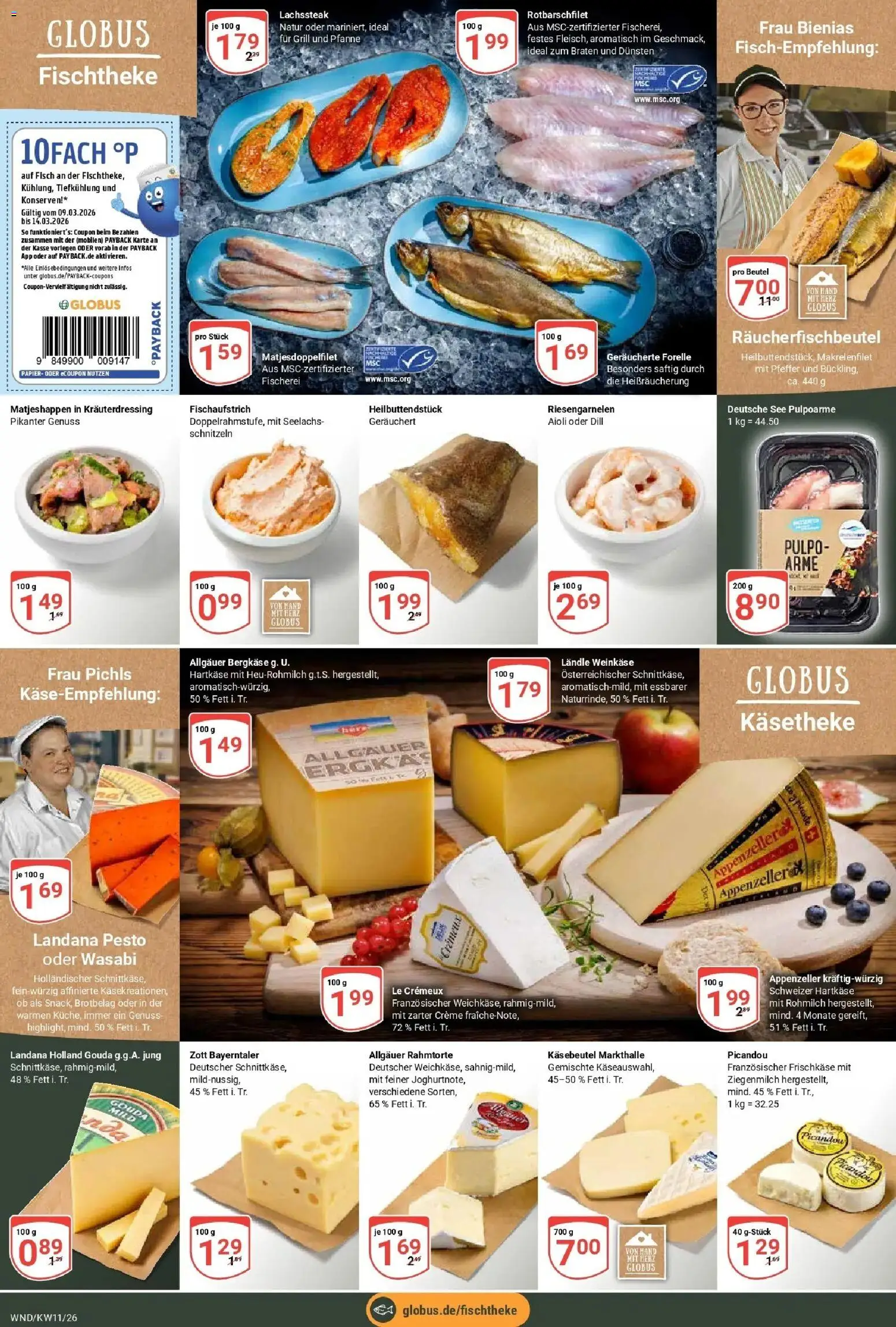 Globus prospekt St. Wendel	 – gültig ab 09.03.2026 | Seite: 11 | Produkte: Grill, Fisch, Dill, Frischkase