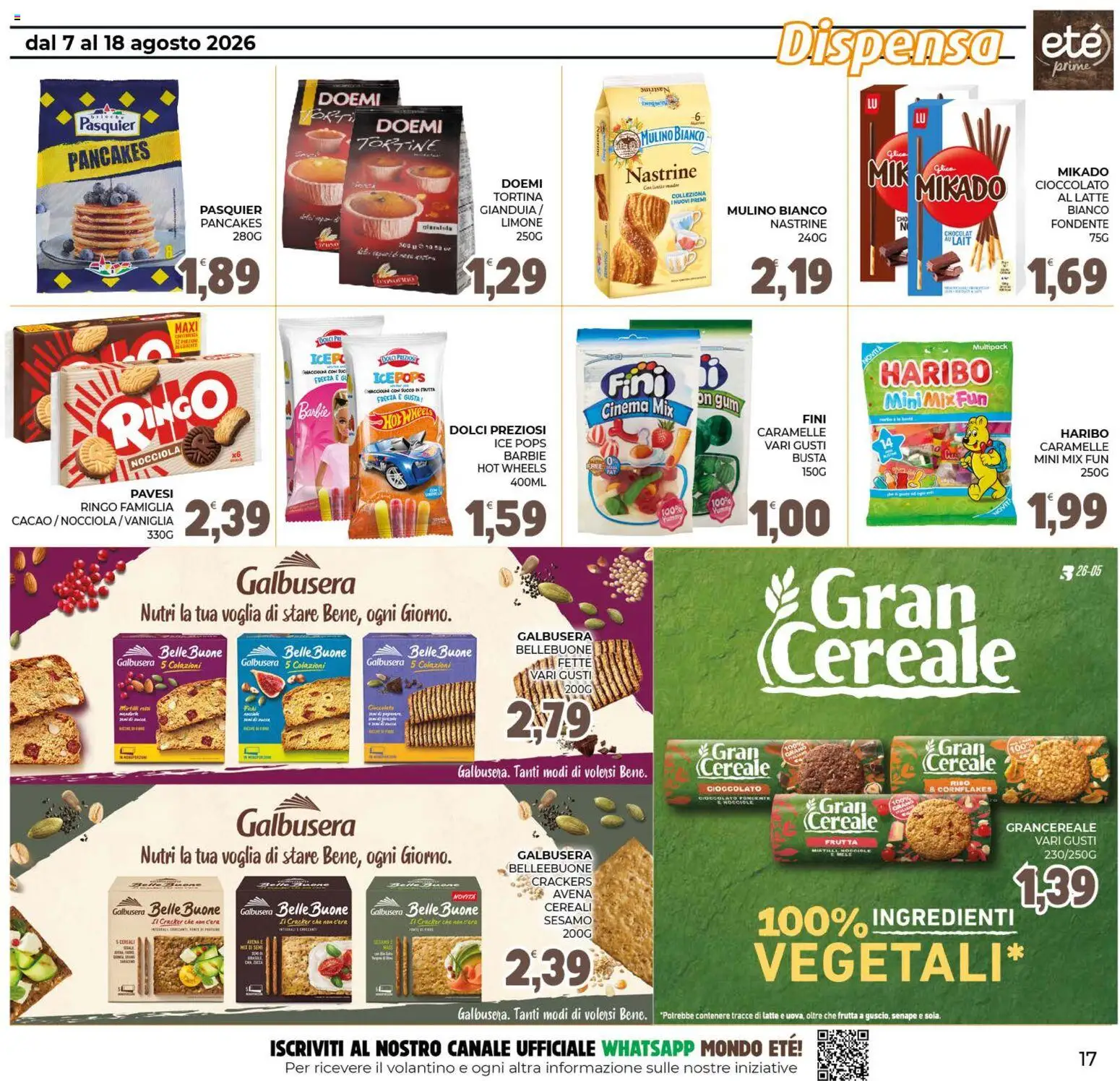 Volantino Eté del 07/08/2026 | Pagina: 17 | Prodotti: Cioccolato, Succo, Cereali, Mirtilli