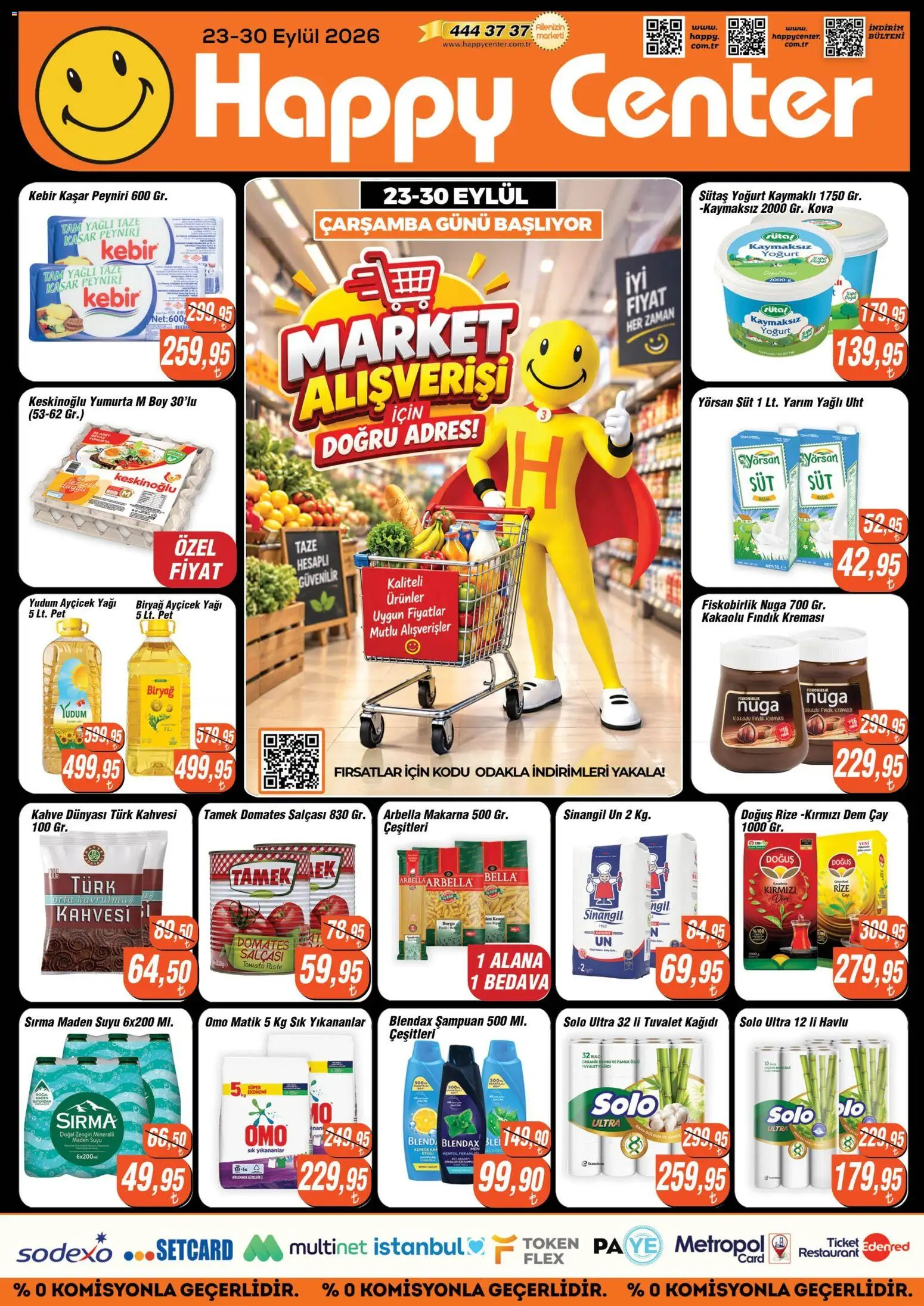 Happy Center Katalog - 23 Eylül 2026 tarihinden itibaren geçerlidir | Sayfa: 1 | Ürünler: Tuvalet, Şampuan, Yoğurt, Yumurta