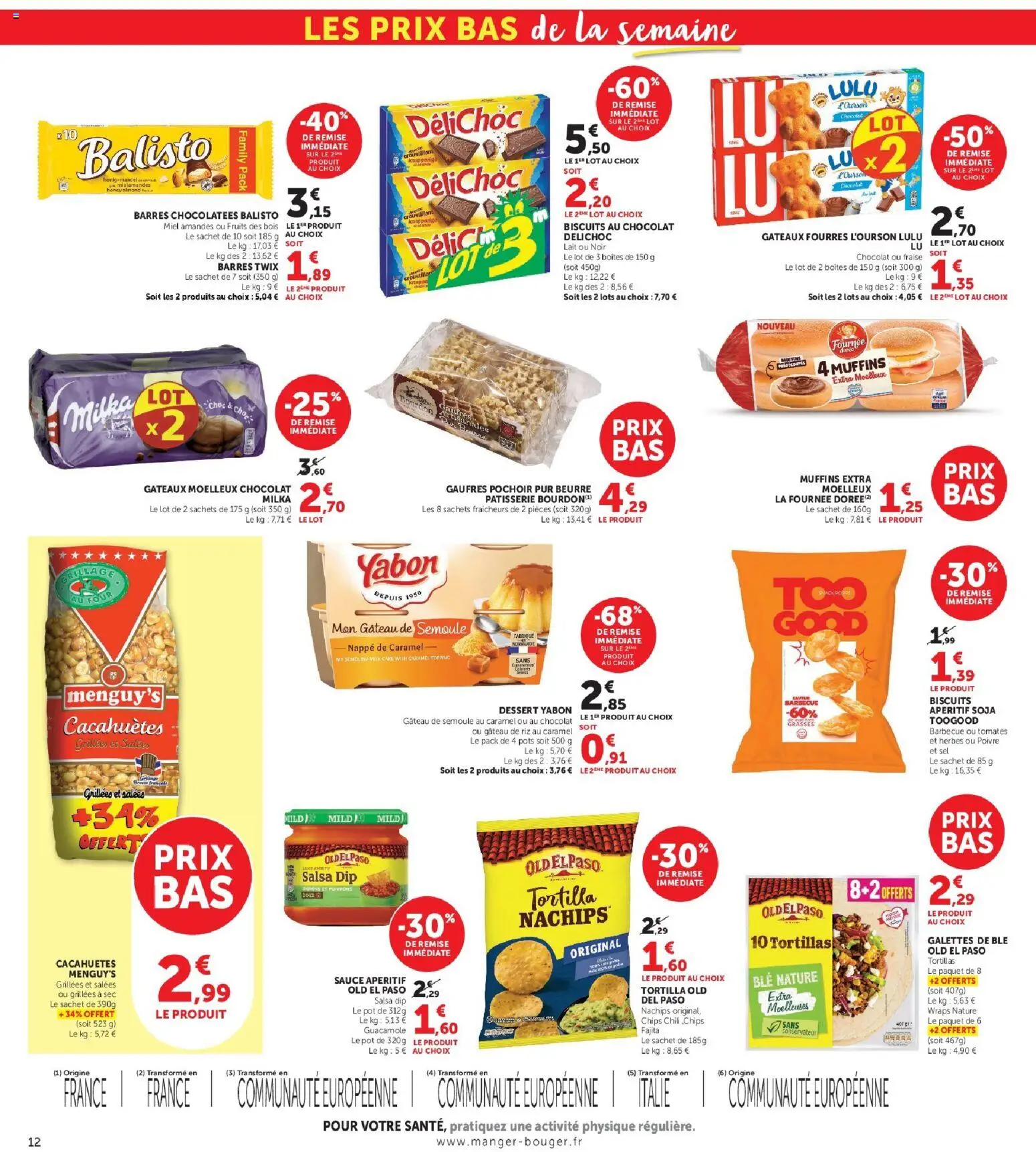 {H1} | Page: 12 | Produits: Fraise, Guacamole, Lait, Tomates