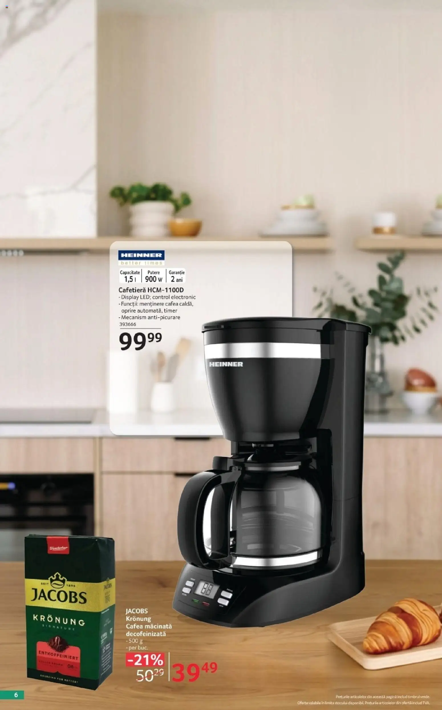 Noul catalog Selgros – valabil de la 02.10.2026 | Pagină: 6 | Produse: Cafetieră, Cafea macinata, Jacobs, Cafea