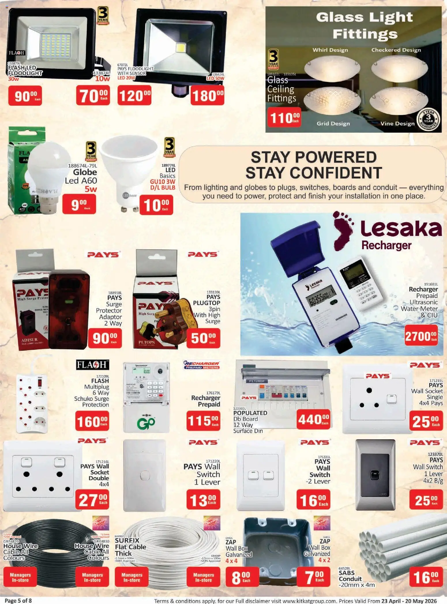 New KIT KAT Cash & Carry catalogue – valid from 23.04.2026 | Page: 5 | Products: Socket, Light, Switch, Water