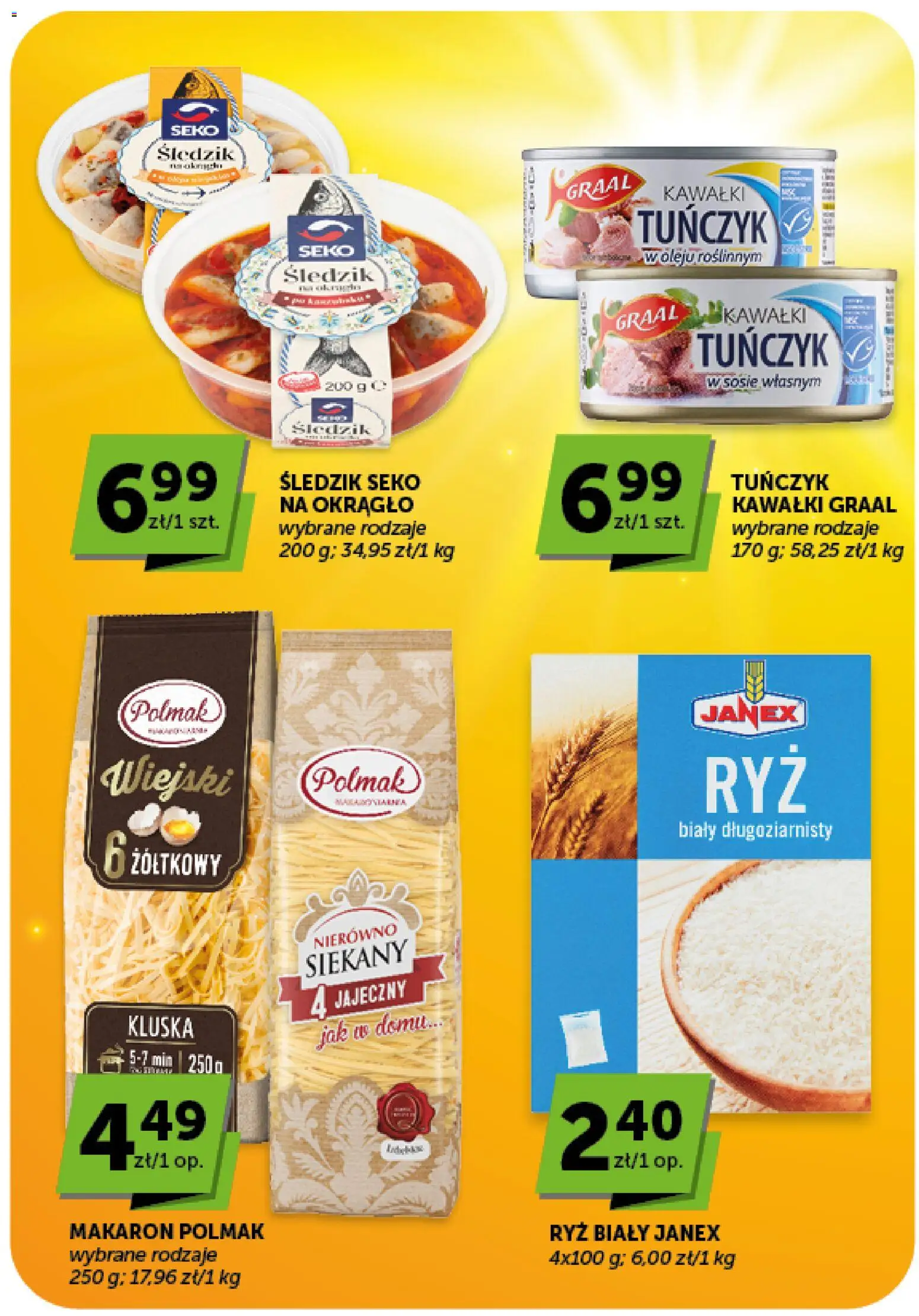 Groszek gazetka od 13.08.2026 | Strona: 31 | Produkty: Ryż biały, Tuńczyk, Ryż, Makaron