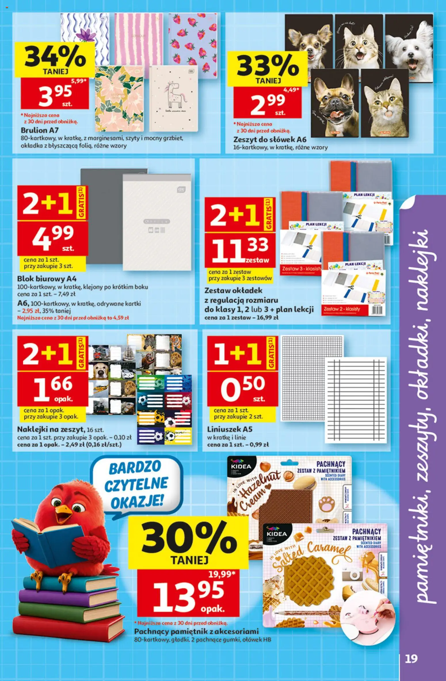 Auchan gazetka - Zostań ortem oszczędzania od 13.08.2026 | Strona: 19 | Produkty: Zeszyt, Naklejki