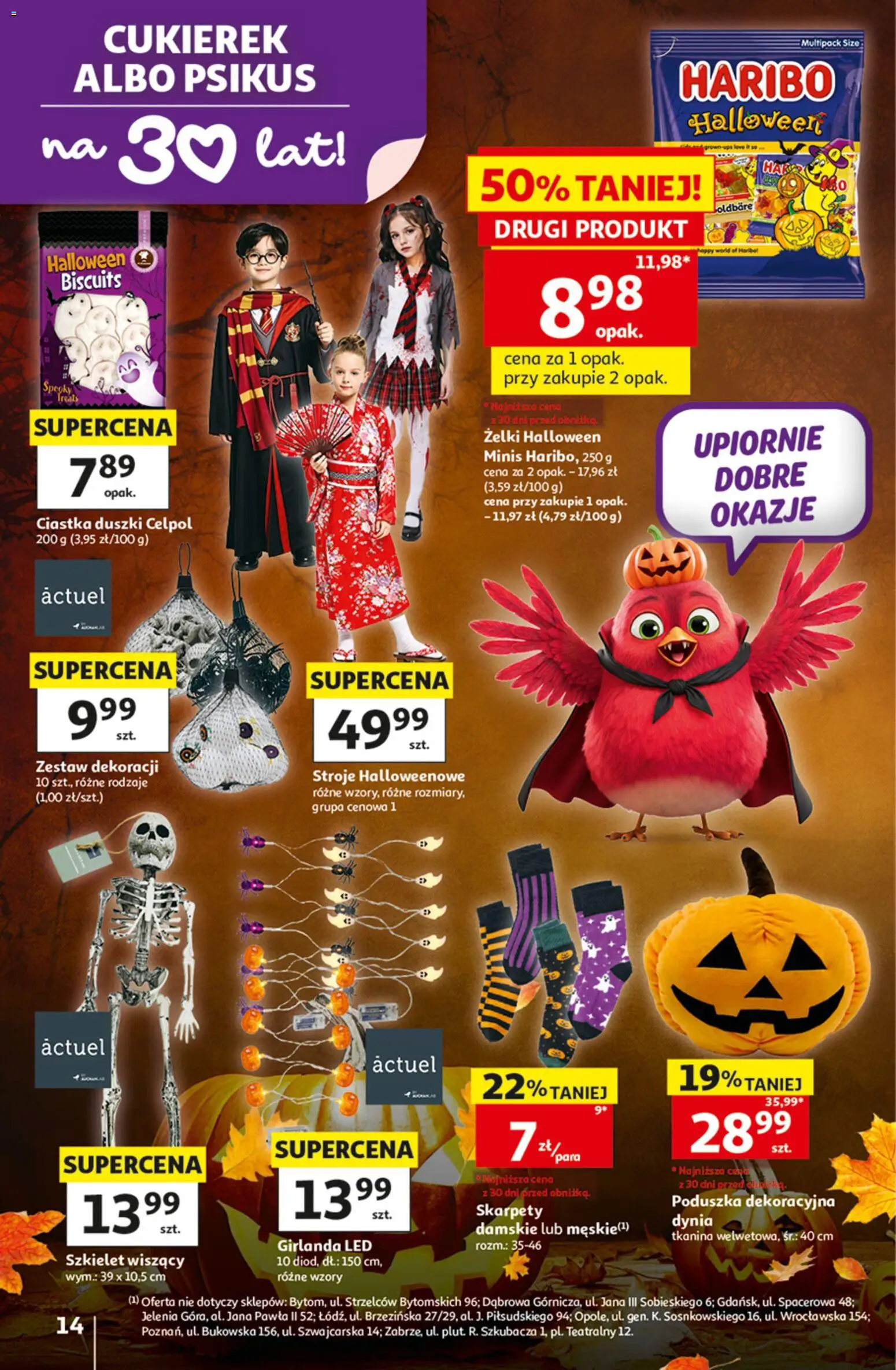 Auchan gazetka - Hipermarket od 08.10.2026 | Strona: 14 | Produkty: Dynia, Skarpety, Poduszka, Girlanda