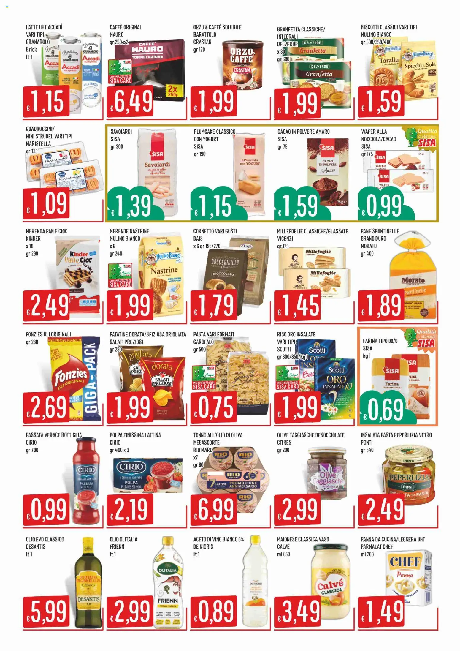 Volantino SISA del 09/07/2026 | Pagina: 3 | Prodotti: Panna, Olive, Aceto, Amaro