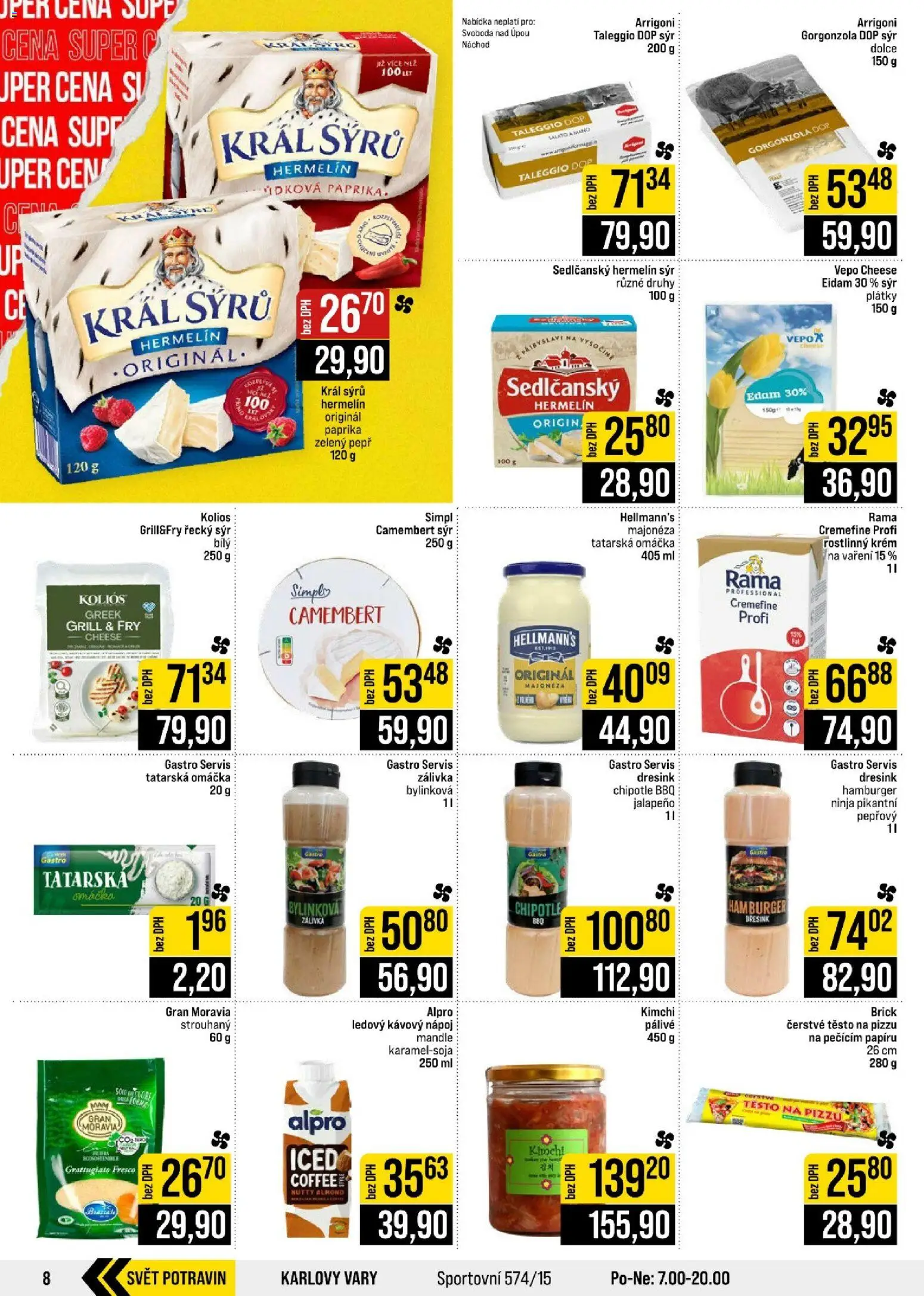 Jip leták - Cash & Carry od 09.09.2026 | Strana: 8 | Produkty: Sedlčanský Hermelín, Těsto na pizzu, Sýr, Camembert