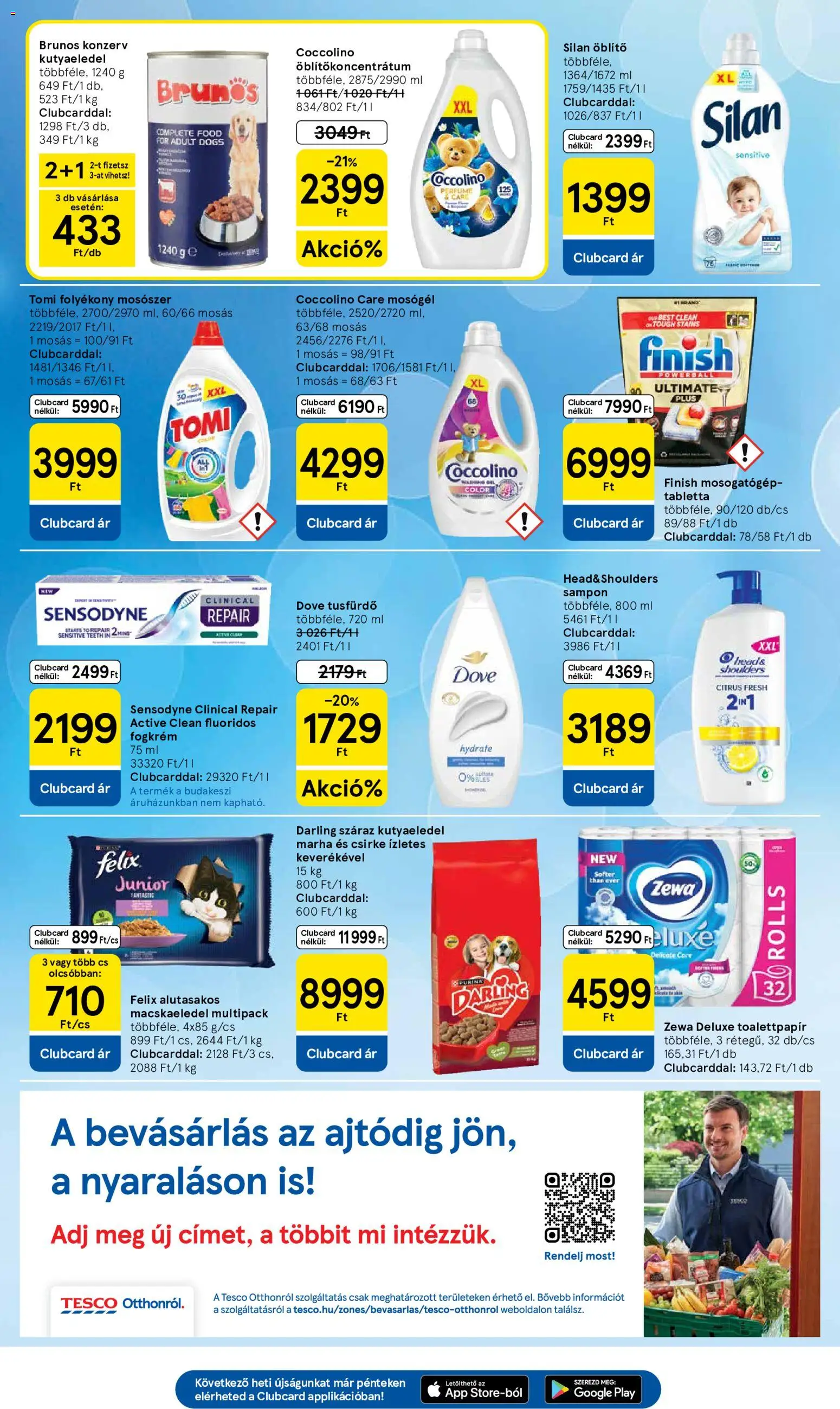 Tesco akciós ujság - amely érvényes a következő dátumtól: 2026.07.30. | Oldal: 7 | Termékek: Kutyaeledel, Mosógél, Folyékony mosószer, Sampon