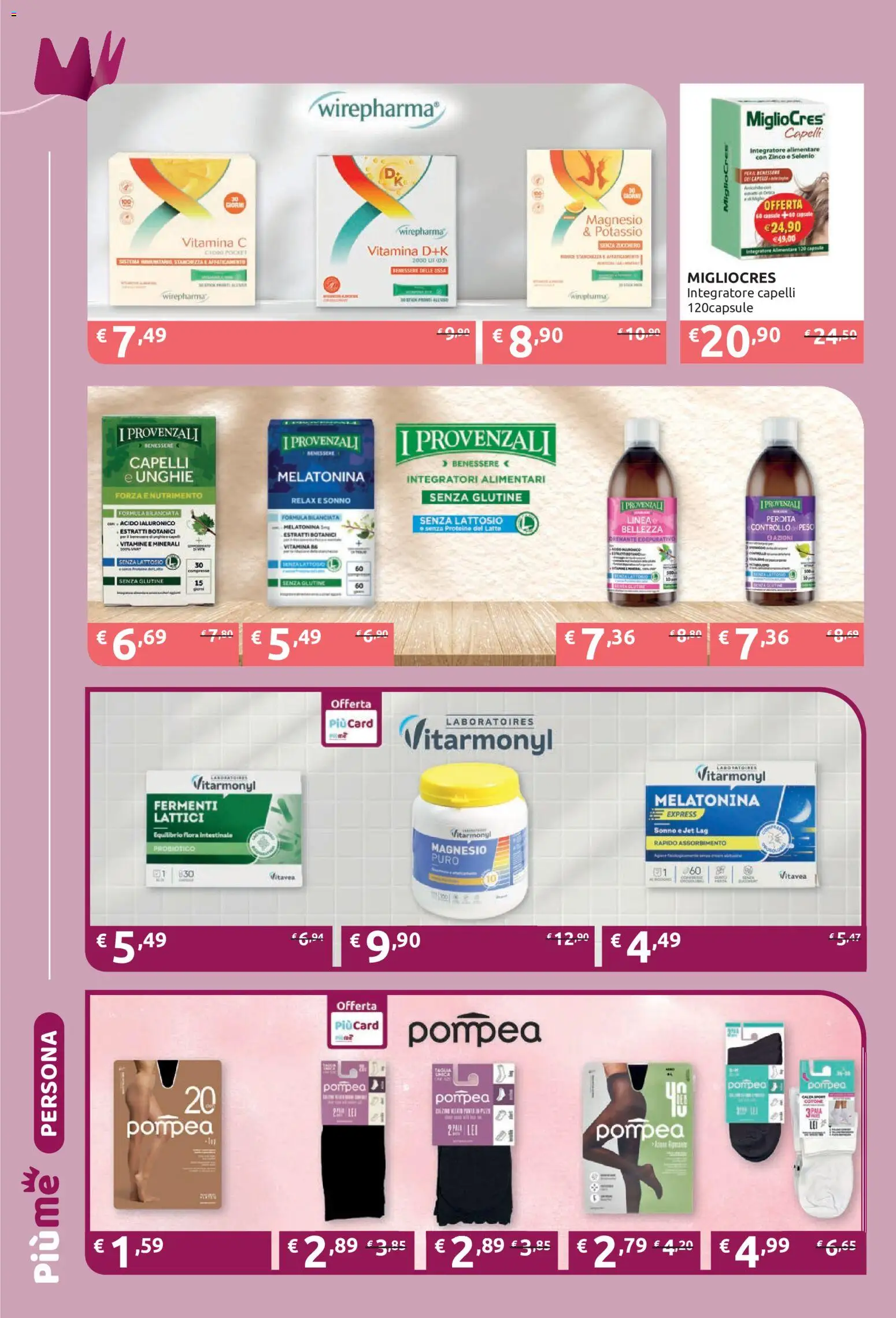 Volantino PiùMe del 05/10/2026 | Pagina: 12 | Prodotti: Zucchero, Pera, Integratore alimentare, Senza lattosio