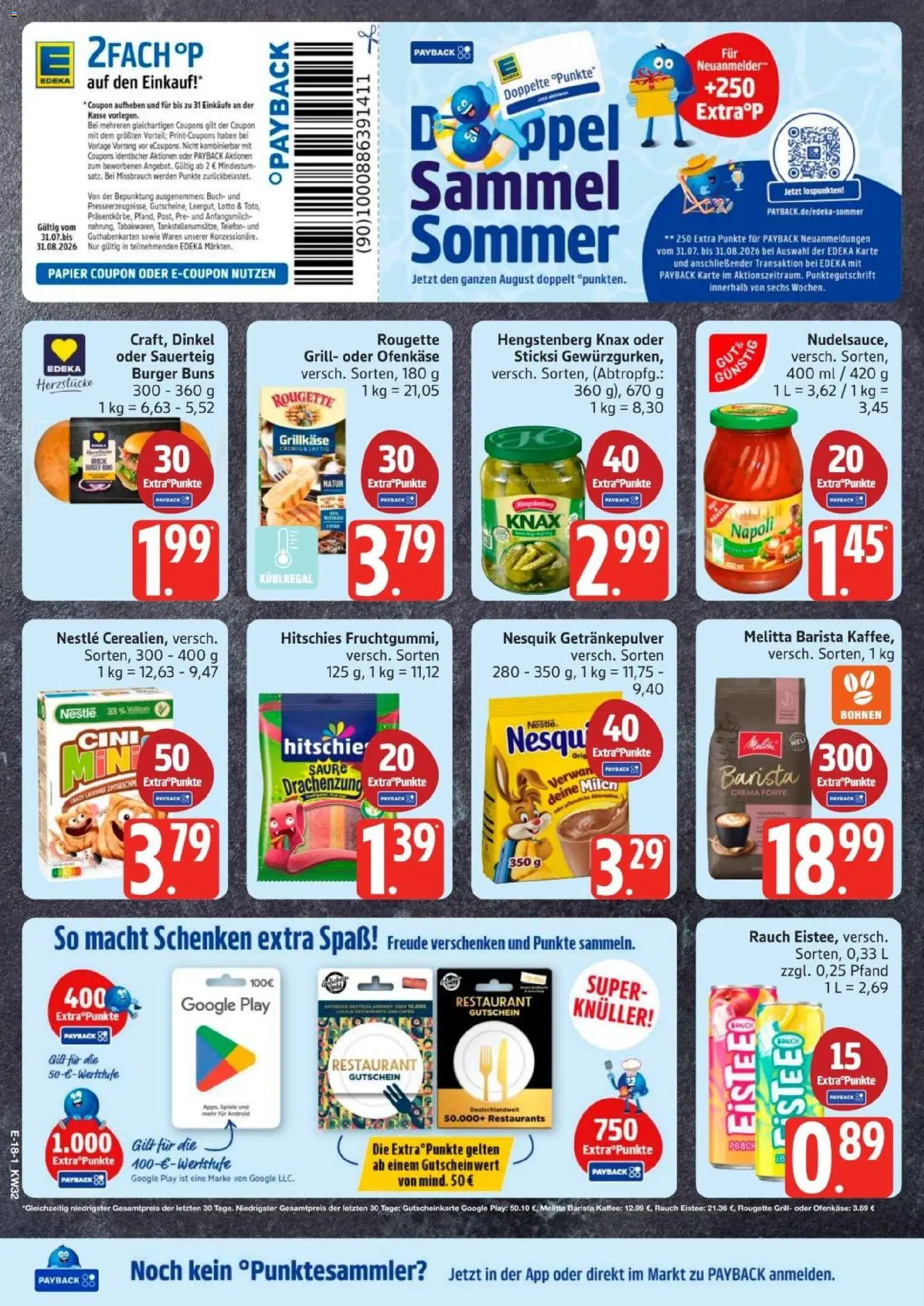 Edeka Prospekt Hamburg – gültig ab 03.08.2026 | Seite: 23 | Produkte: Melitta, Nesquik, Kaffee, Burger