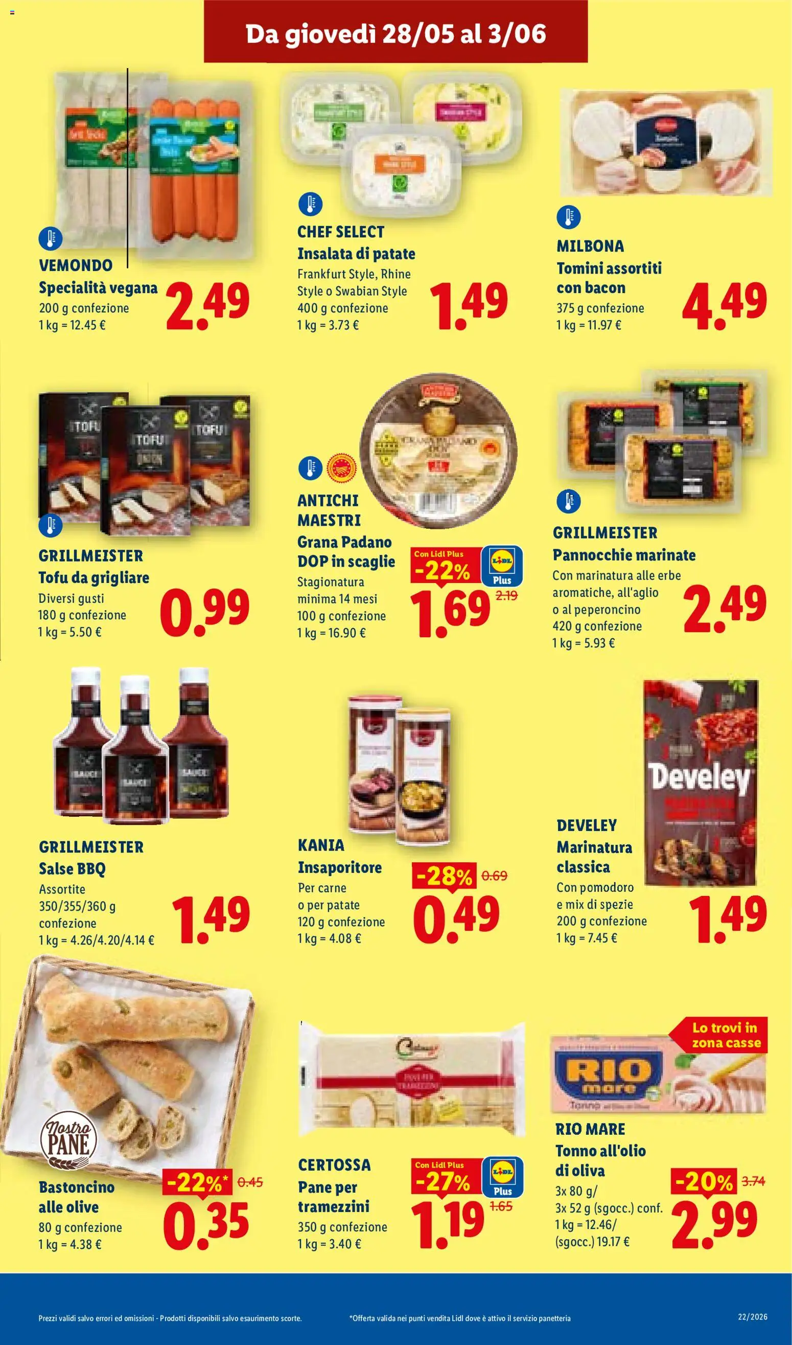 Volantino Lidl del 28.05.2026 | Pagina: 9 | Prodotti: Olive, Tofu, The, Grana Padano