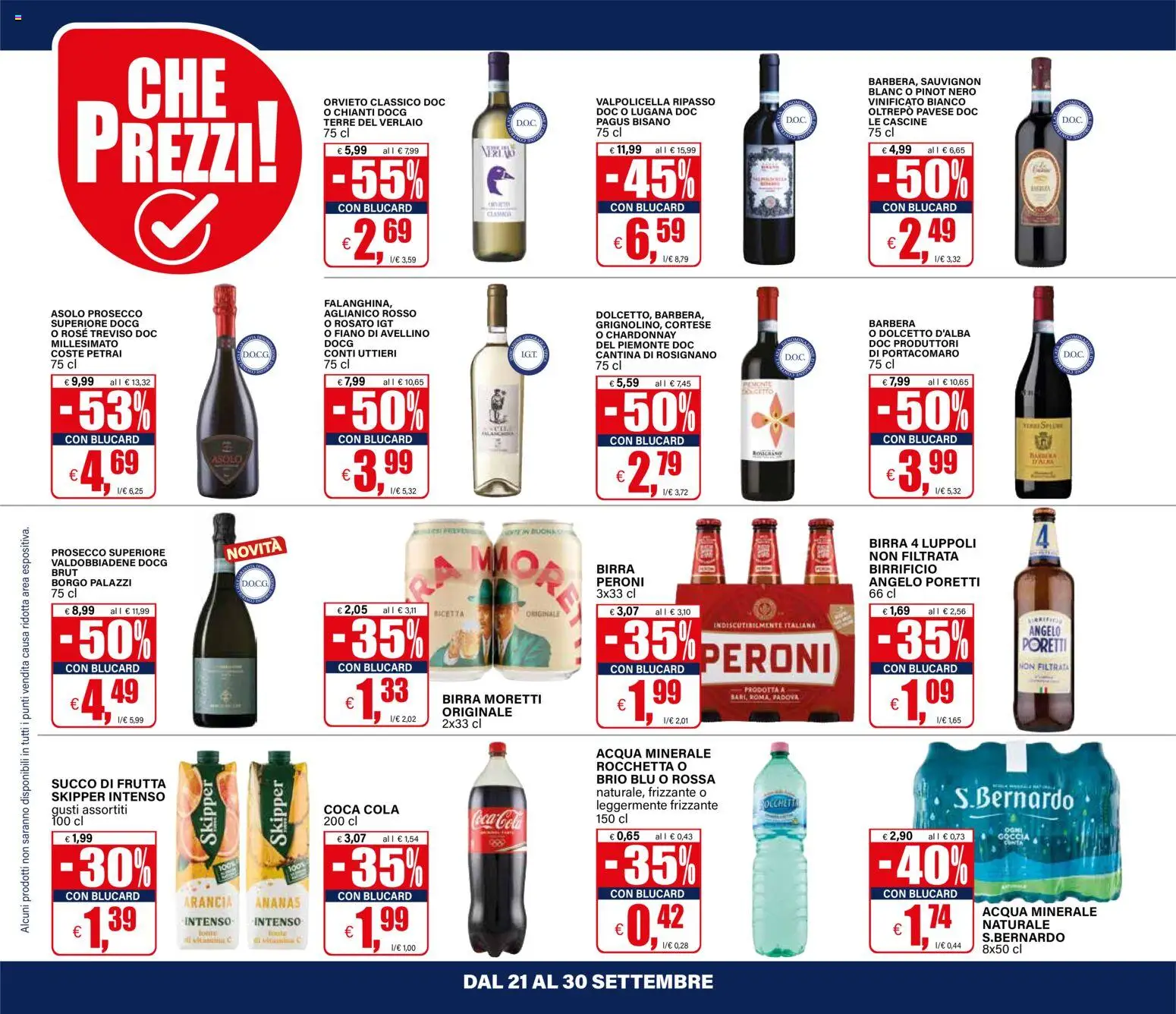 Volantino Il Gigante del 21/09/2026 | Pagina: 16 | Prodotti: Prosecco, Ananas, Birra Moretti, Acqua minerale