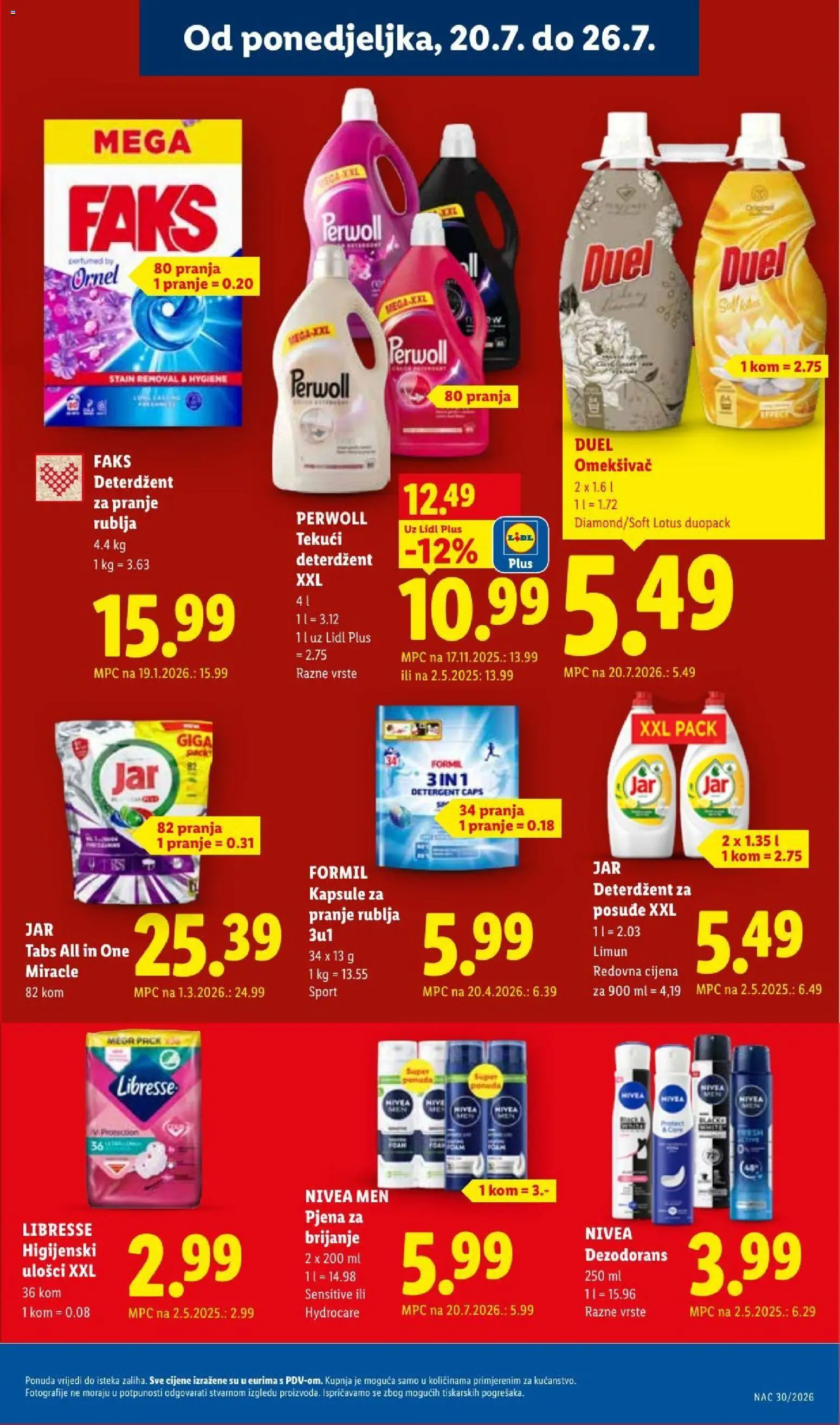 Lidl katalog | vrijedi od 20.07.2026 | Stranica: 23 | Proizvodi: Faks, Dezodorans, Omekšivač, Deterdžent