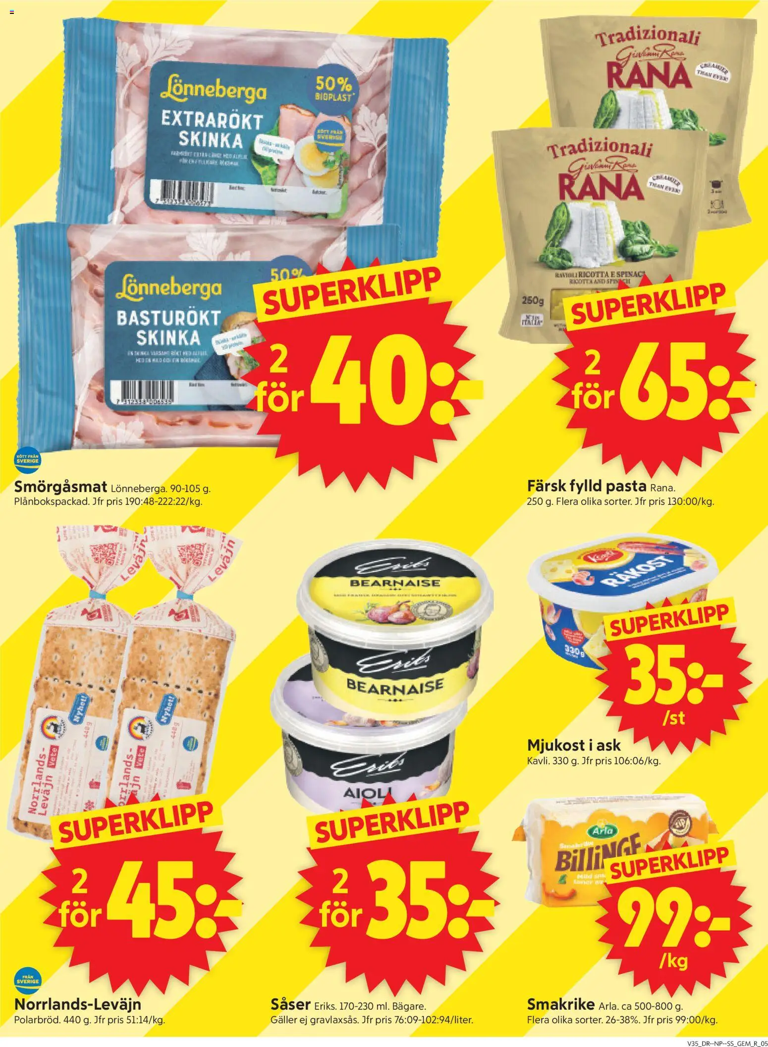 ICA Supermarket reklamblad aktuell från 24/08/2026 | Sida: 5 | Produkter: Räkost, Galler, Mjukost, Pasta