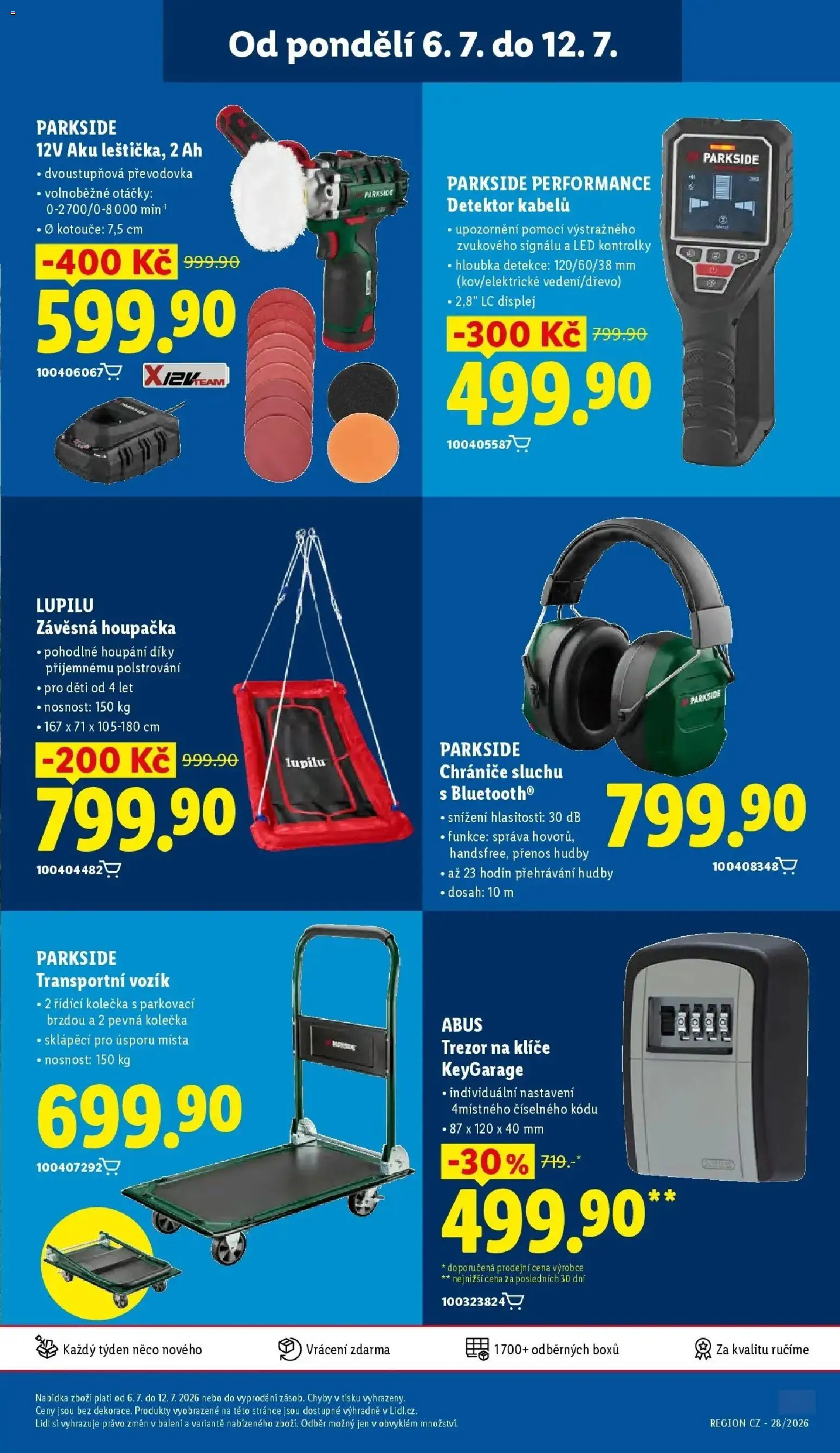 Lidl aktuální leták od 09.07.2026 | Strana: 51 | Produkty: Parkside, Houpačka, Chrániče, LED