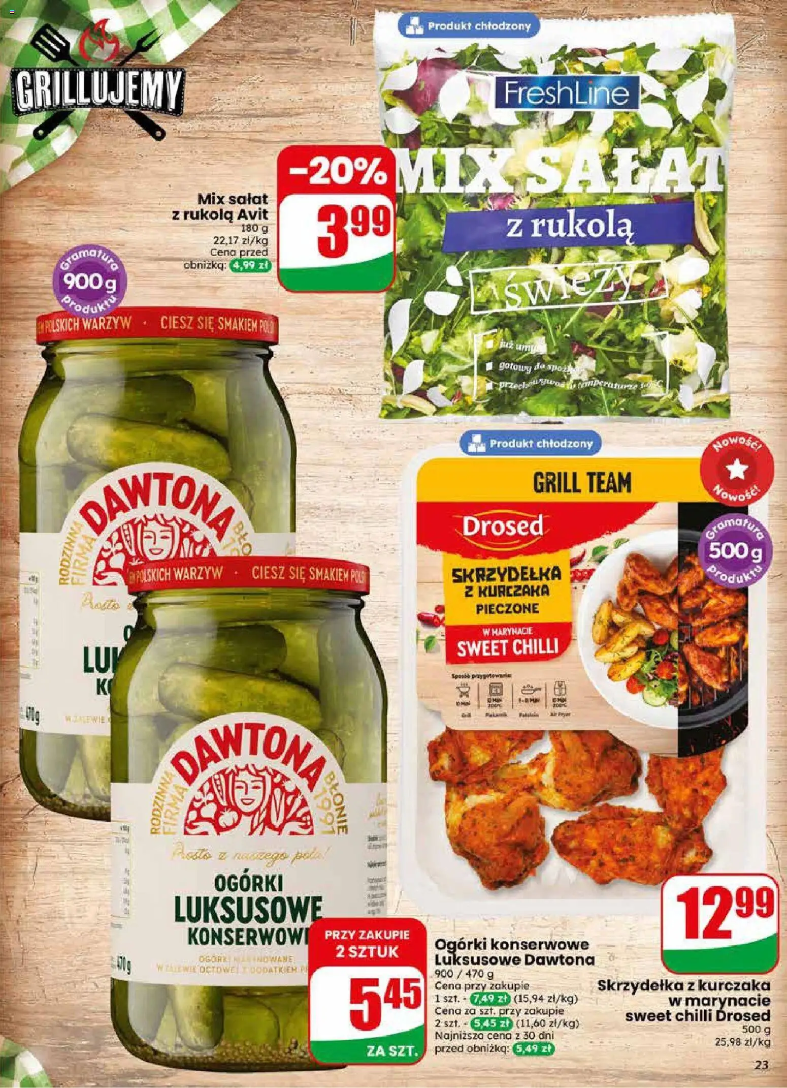 Dino gazetka od 03.06.2026 | Strona: 23 | Produkty: Grill, Rukola, Ogórki, Ogórki konserwowe