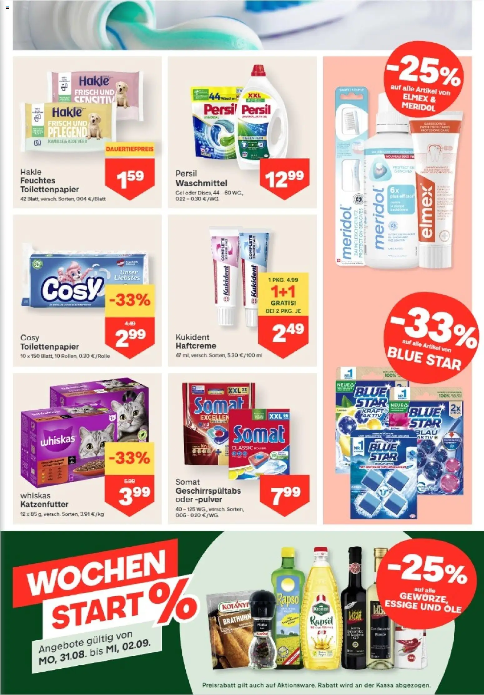 MPREIS Hohenems gültig ab 27.08.2026 | Seite: 11 | Produkte: Gewürze, Geschirrspültabs, Rapsöl, Waschmittel