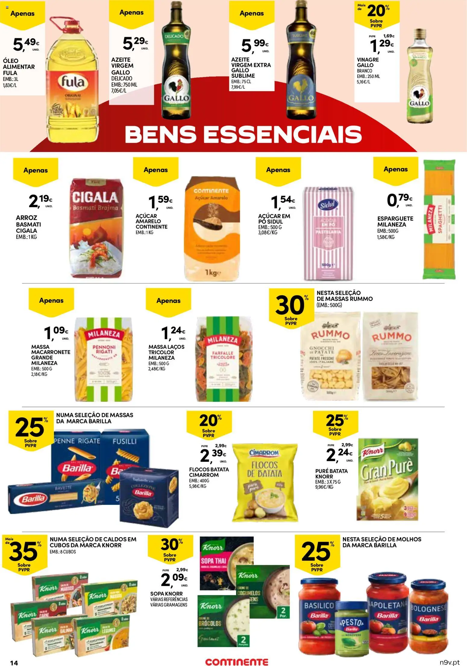 Continente Açores  │ válido de 16.04.2026 | Página: 14 | Produtos: Brócolos, Esparguete, Gnocchi, Arroz