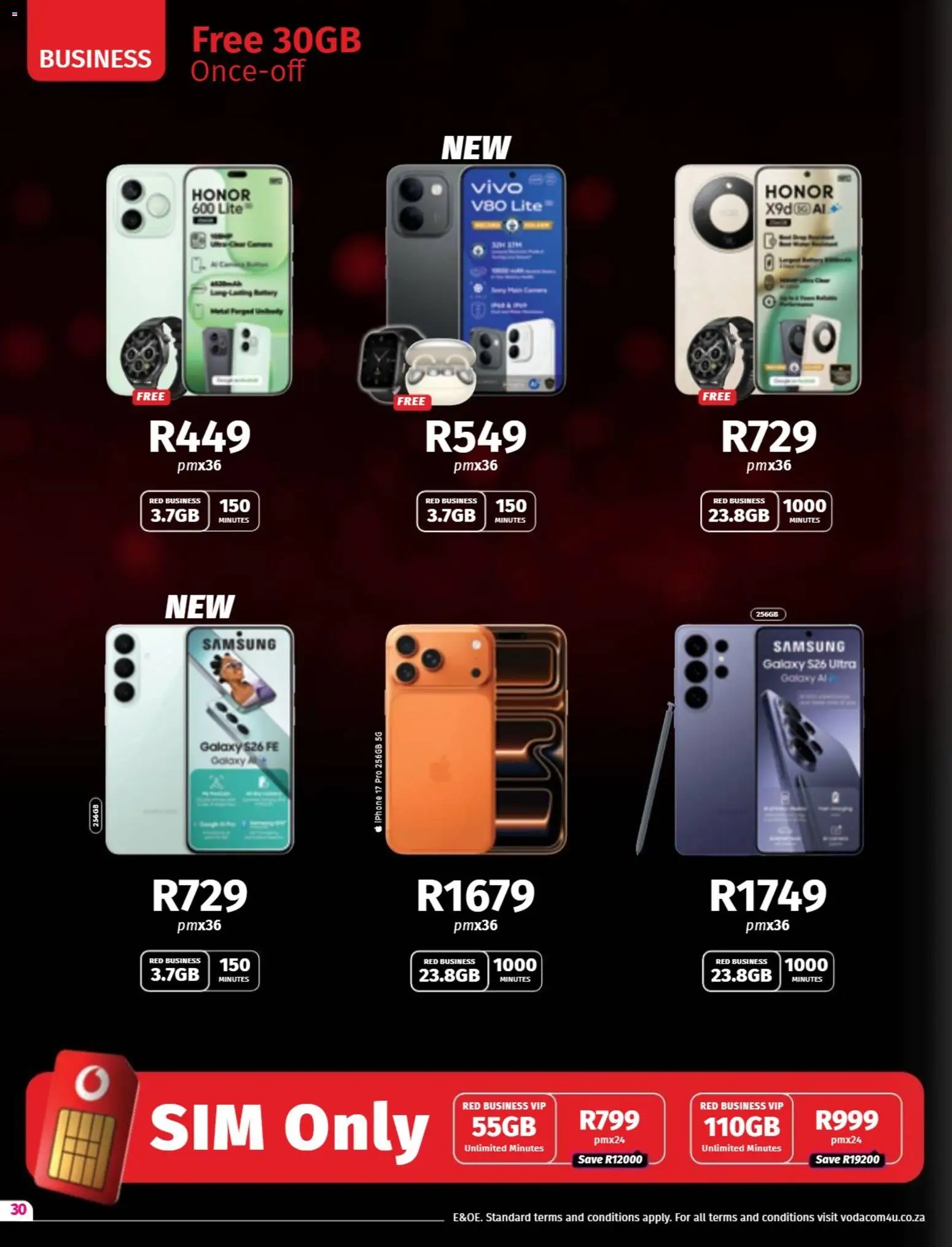 New Vodacom catalogue – valid from 08/09/2026 | Page: 30 | Products: Sim