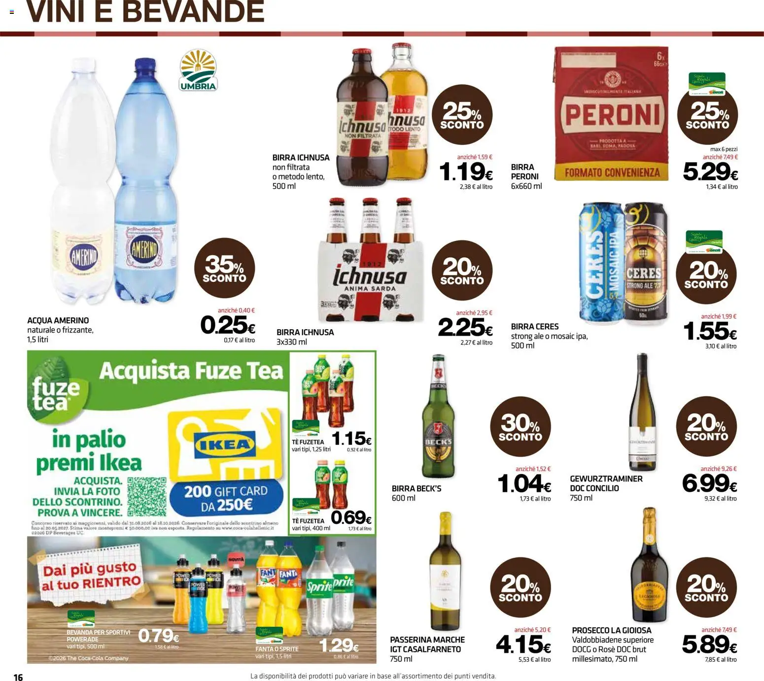 Volantino Superconti del 27/08/2026 | Pagina: 16 | Prodotti: Acqua, Ceres, The, Sprite