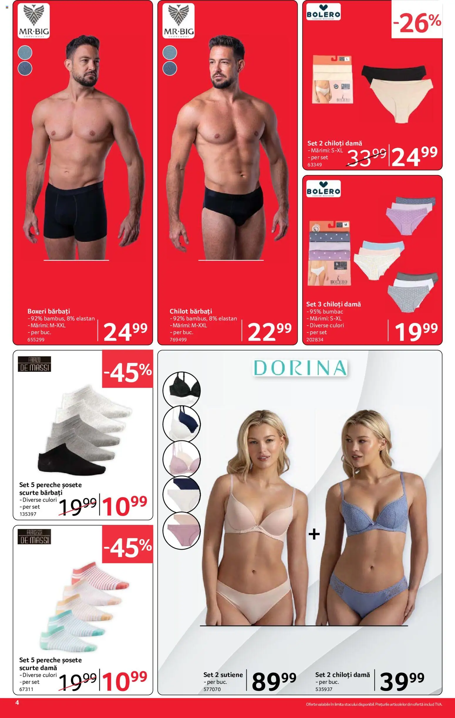 Noul catalog Selgros – valabil de la 07.08.2026 | Pagină: 4 | Produse: Chiloți, Șosete, Boxeri