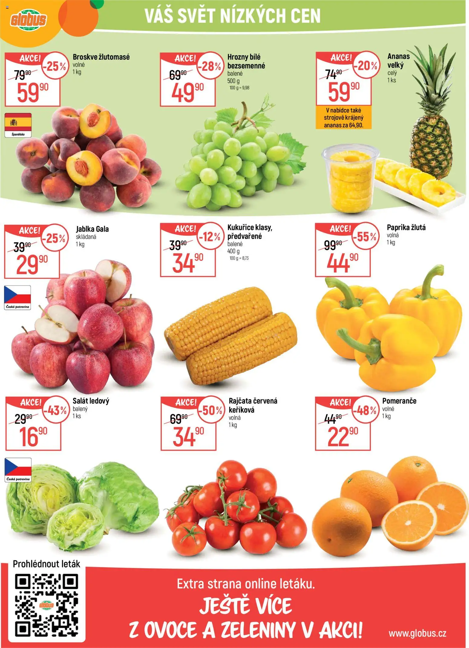 Globus leták - Praha Zličín od 10.06.2026 | Strana: 23 | Produkty: Pomeranče, Rajčata, Ananas, Broskve