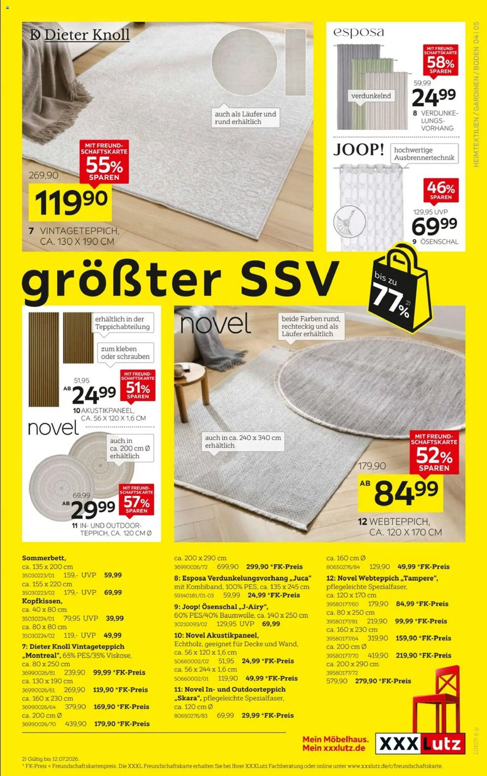 XXXLutz Deutschlands größter SSV – gültig ab 27.06.2026 | Seite: 5 | Produkte: Decke, Vorhang