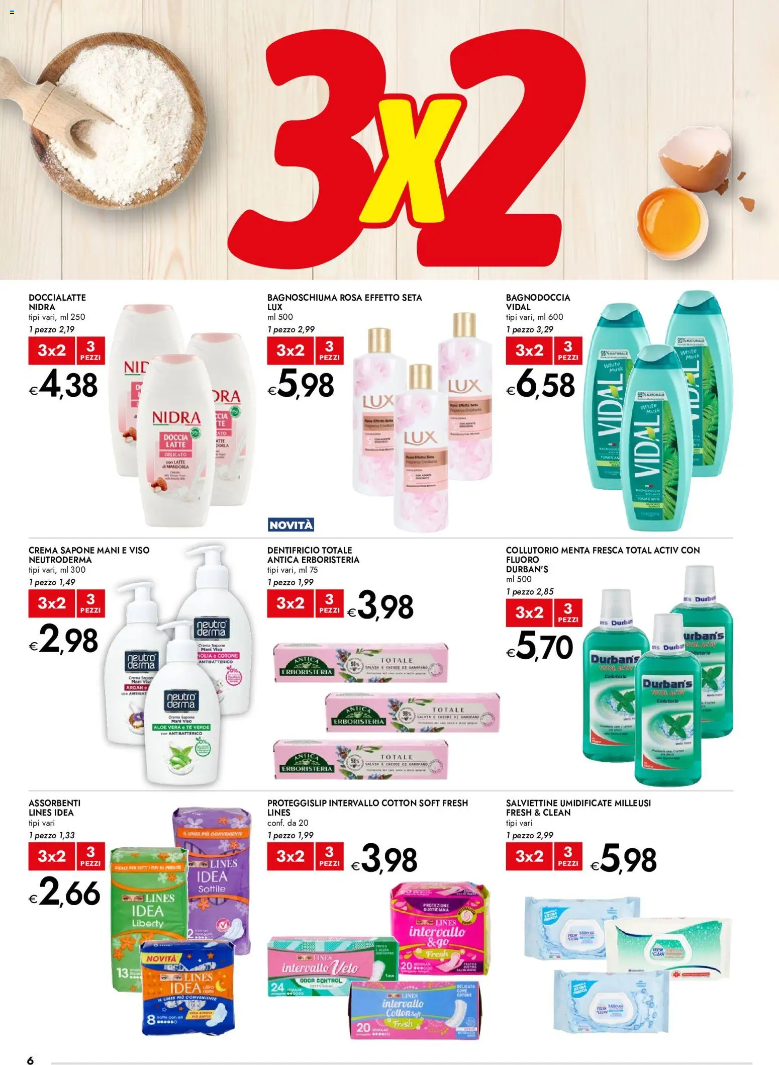 Volantino bennet del 28.05.2026 | Pagina: 6 | Prodotti: Crema, Bagnoschiuma, Collutorio, Tè