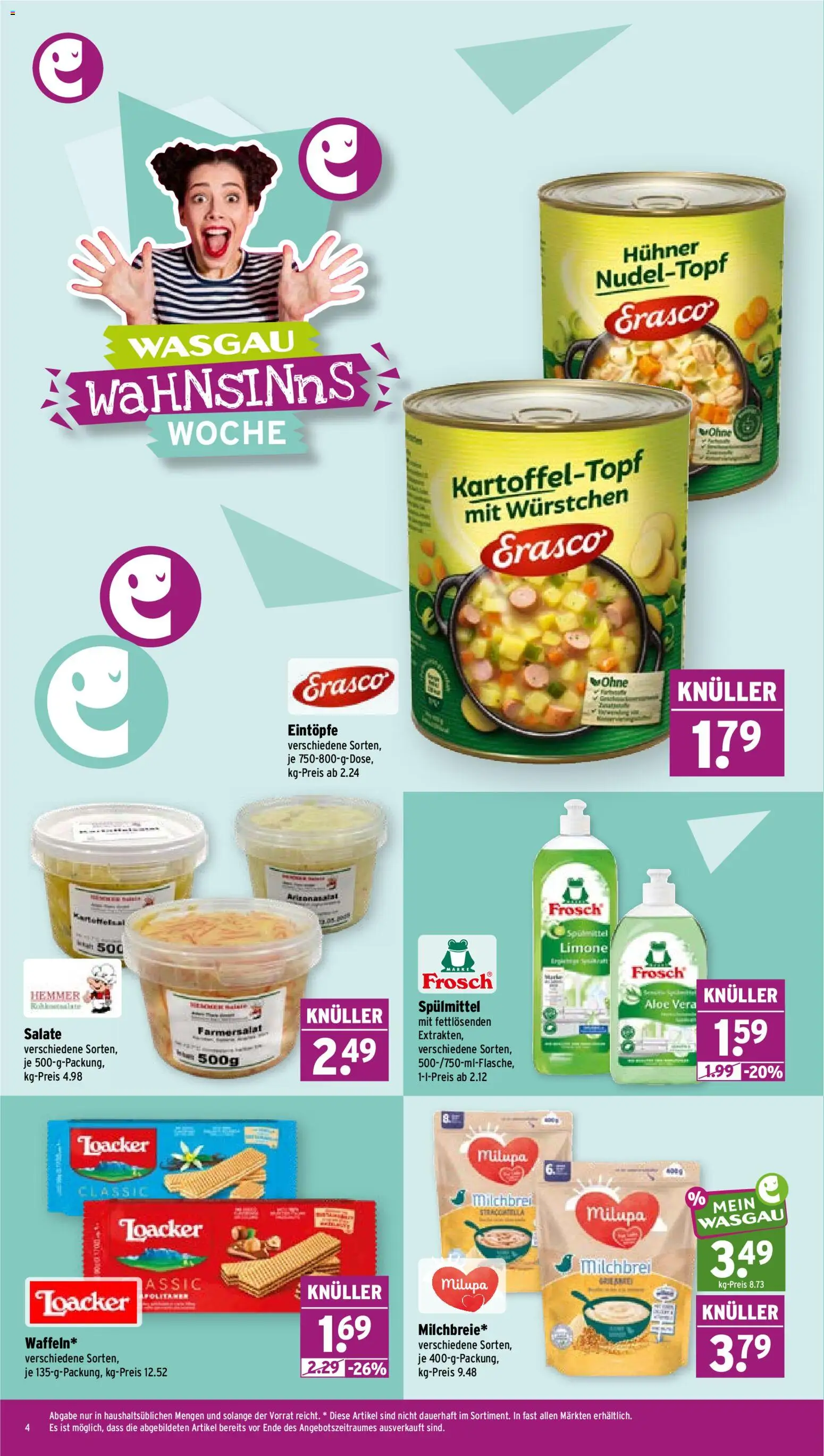 Wasgau Prospekt – gültig ab 27.07.2026 | Seite: 4 | Produkte: Erasco
