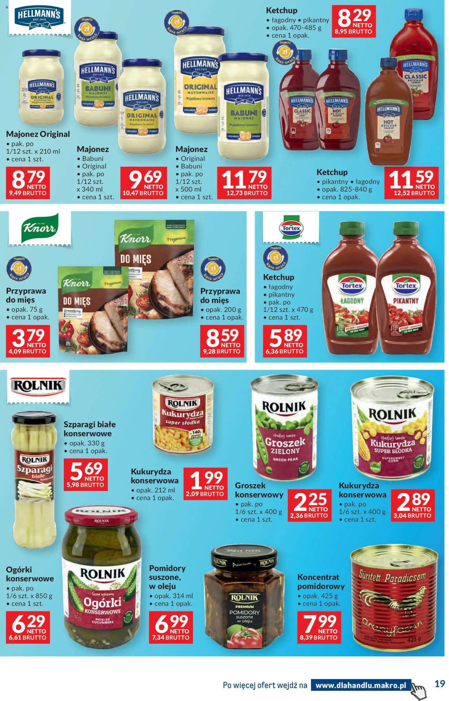 Makro gazetka - Dystrybucja do sklepów od 14.04.2026 | Strona: 19 | Produkty: Szparagi, Pomidory, Ogórki, Majonez