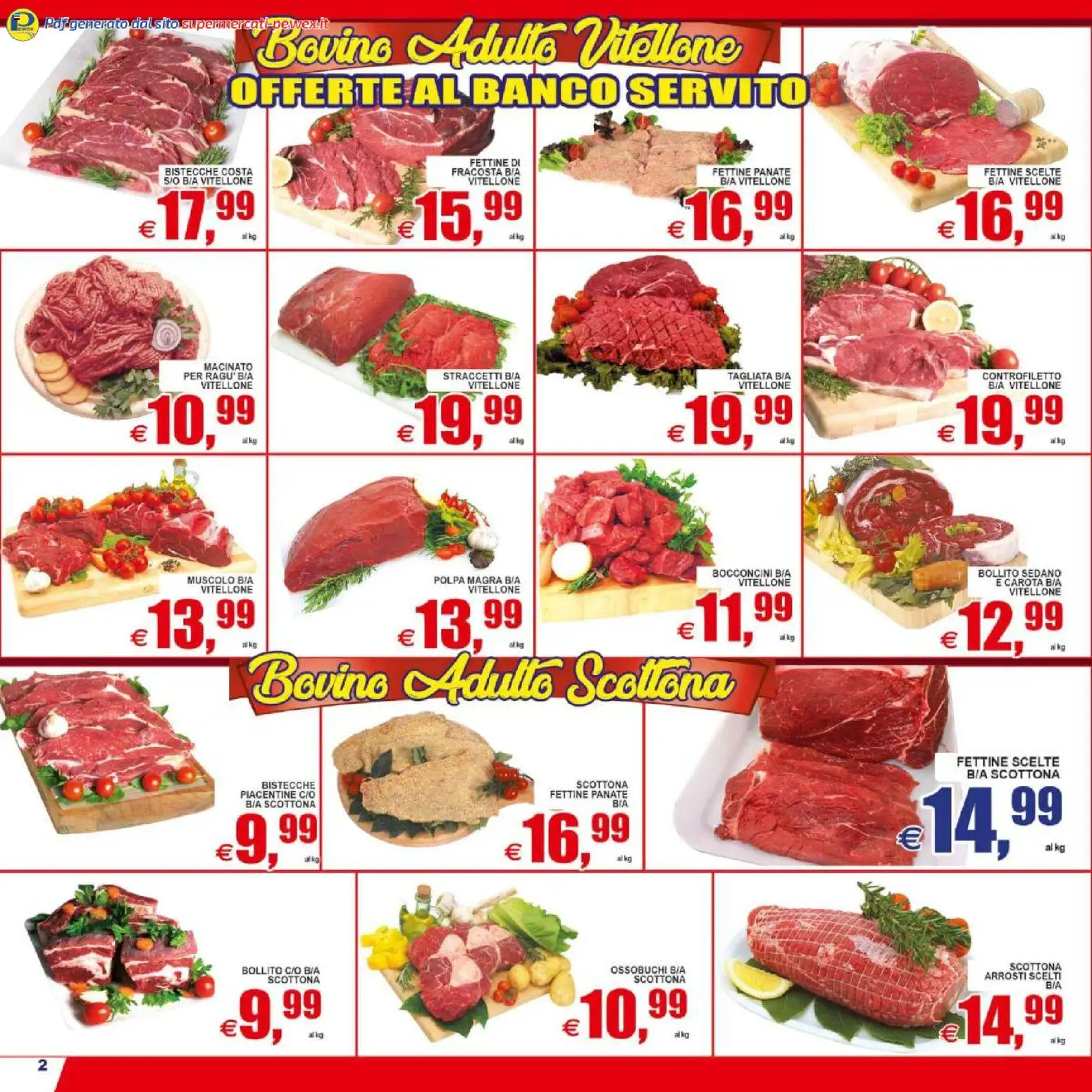 Volantino Pewex del 08.05.2026 | Pagina: 2 | Prodotti: Bovino, Carota, Sedano, Macinato