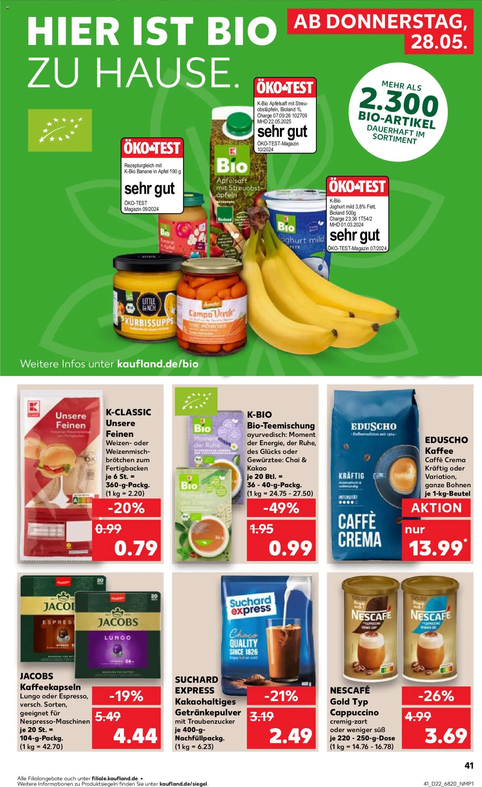 Kaufland Prospekt Stuttgart – gültig ab 28.05.2026 | Seite: 41 | Produkte: Joghurt, Kaffee, Apfelsaft, Nescafe gold
